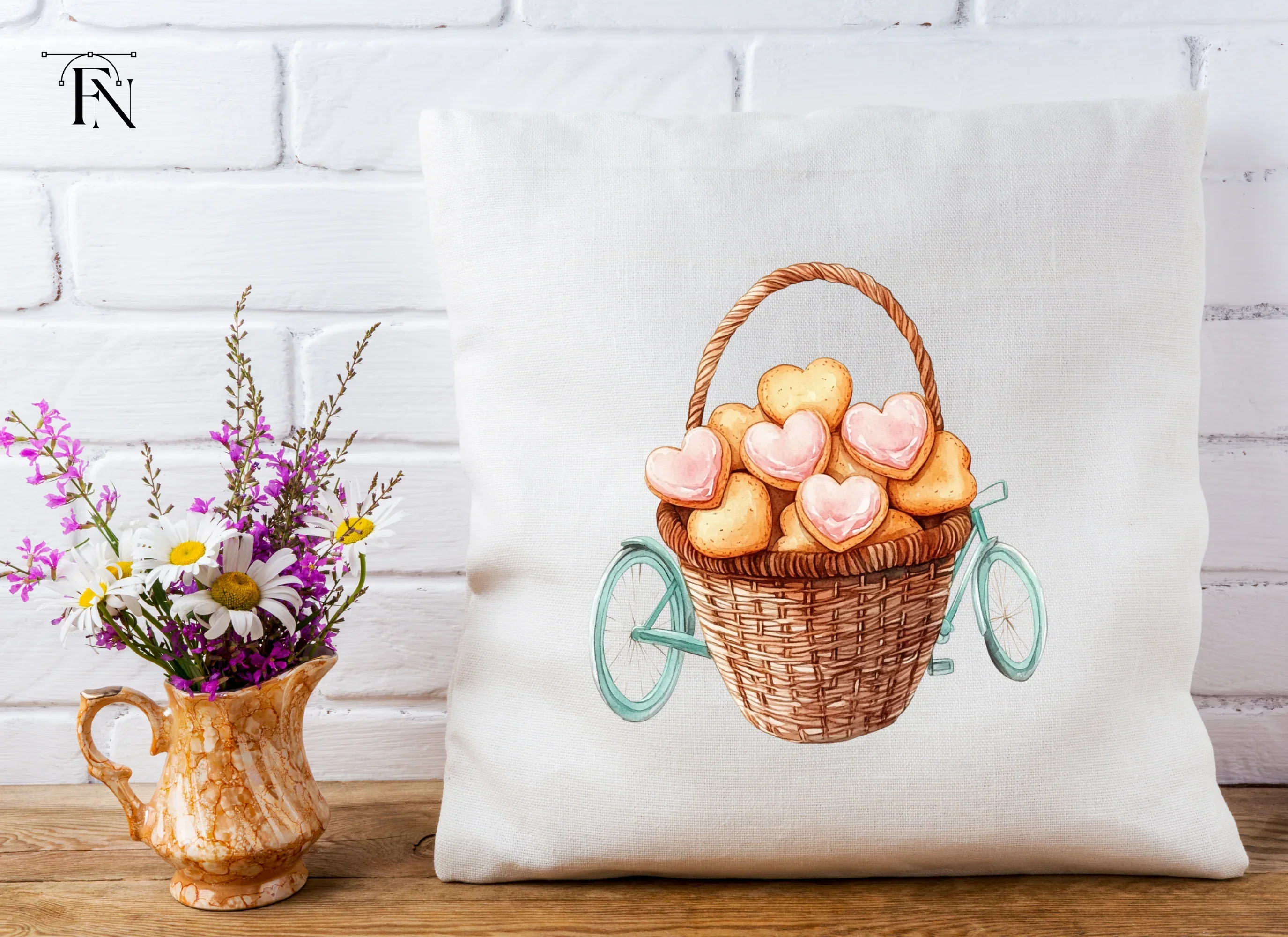 Bicycle Basket Heart Cookies Clipart Bundle - Image 5
