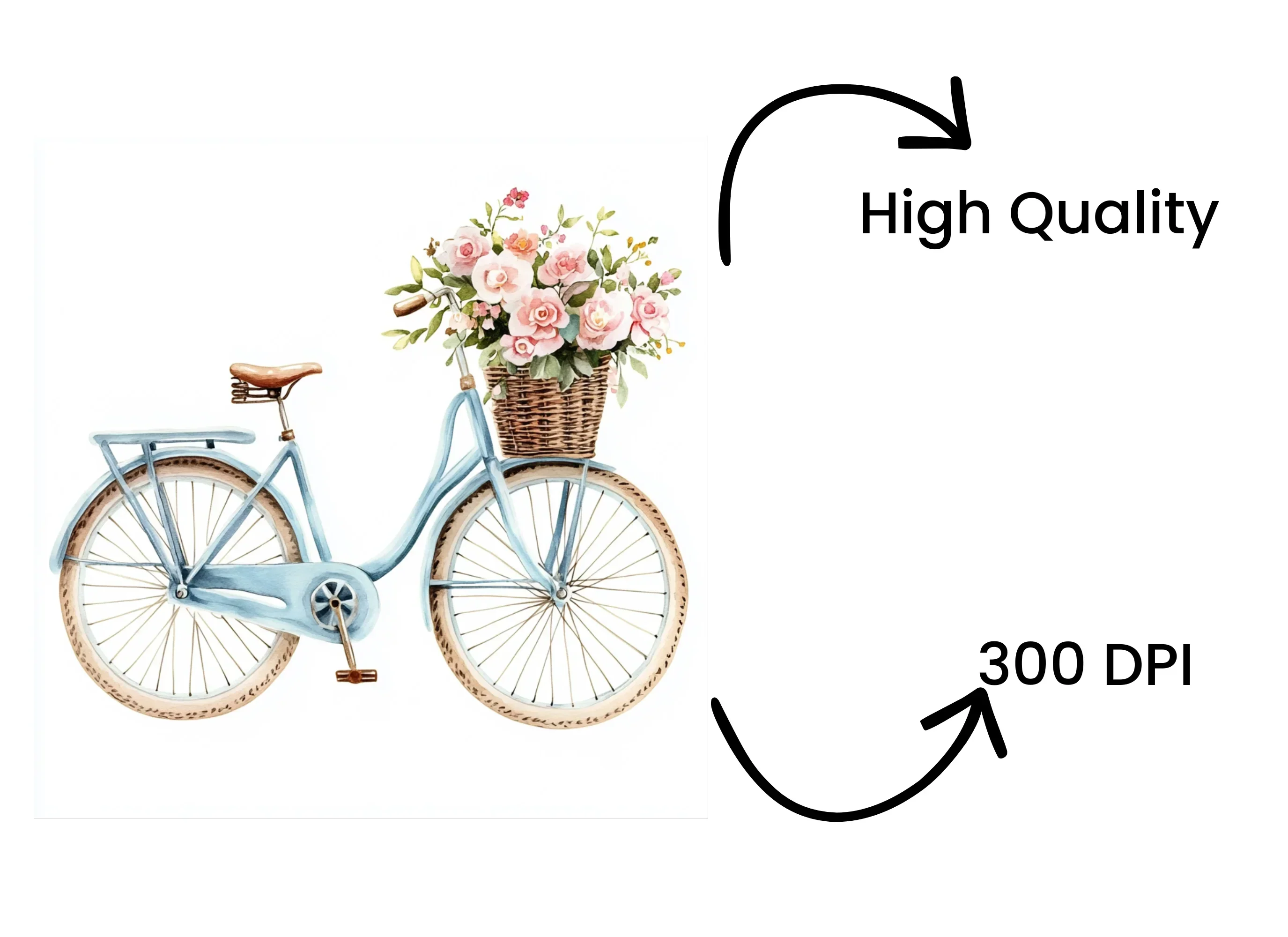 Bicycle with Flowers Clipart Bundle - Image 4