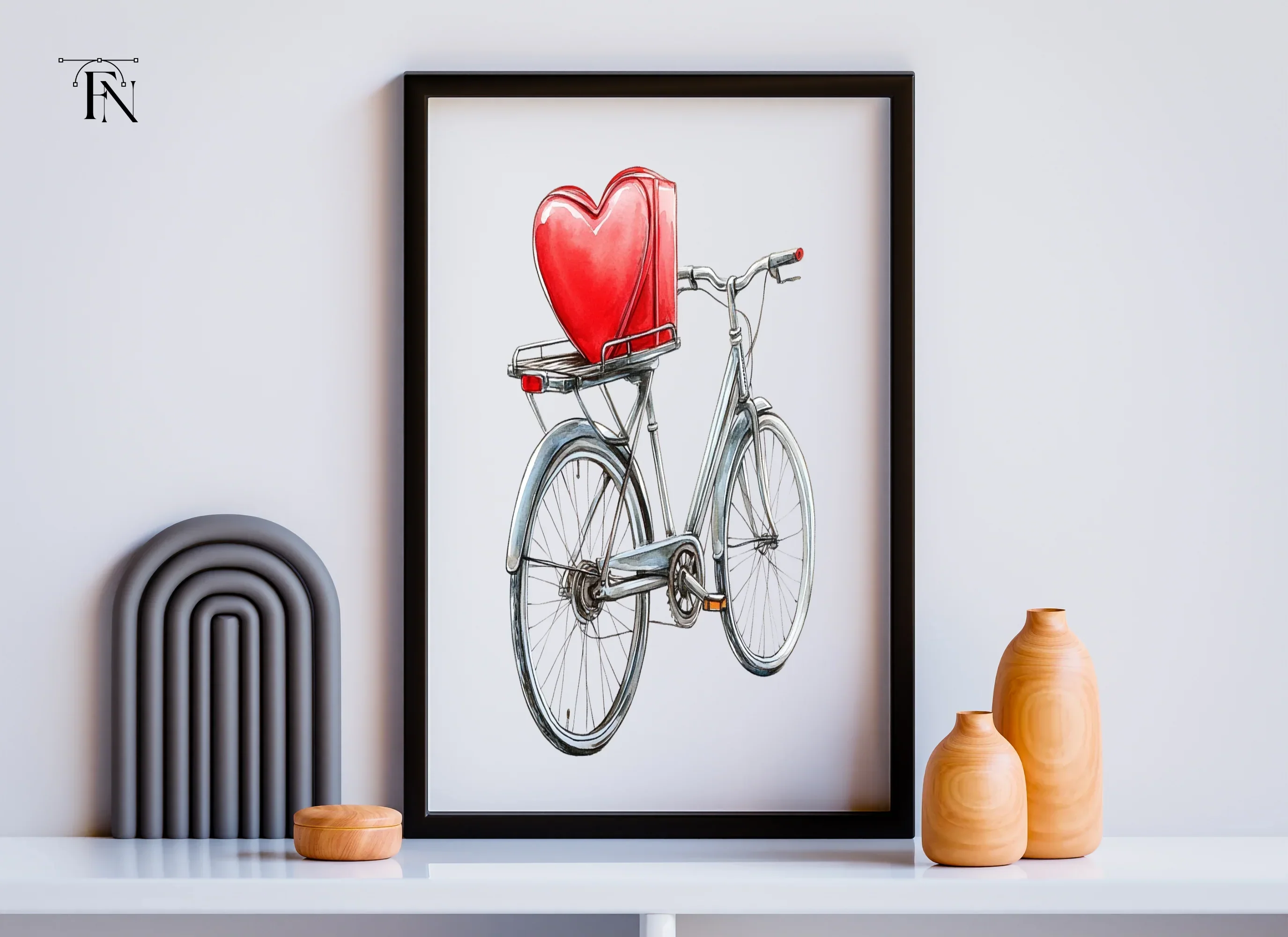 Bicycle with Heart Box Clipart Bundle - Image 3