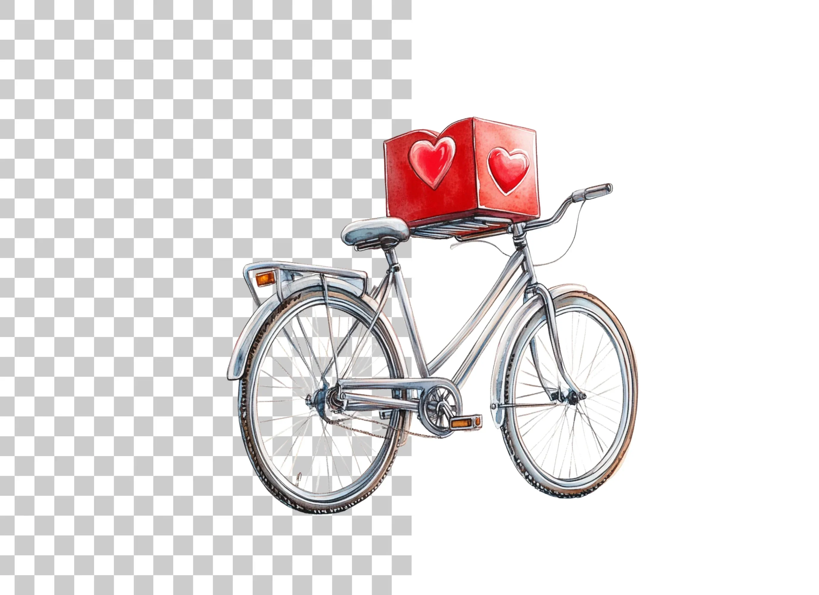 Bicycle with Heart Box Clipart Bundle - Image 6