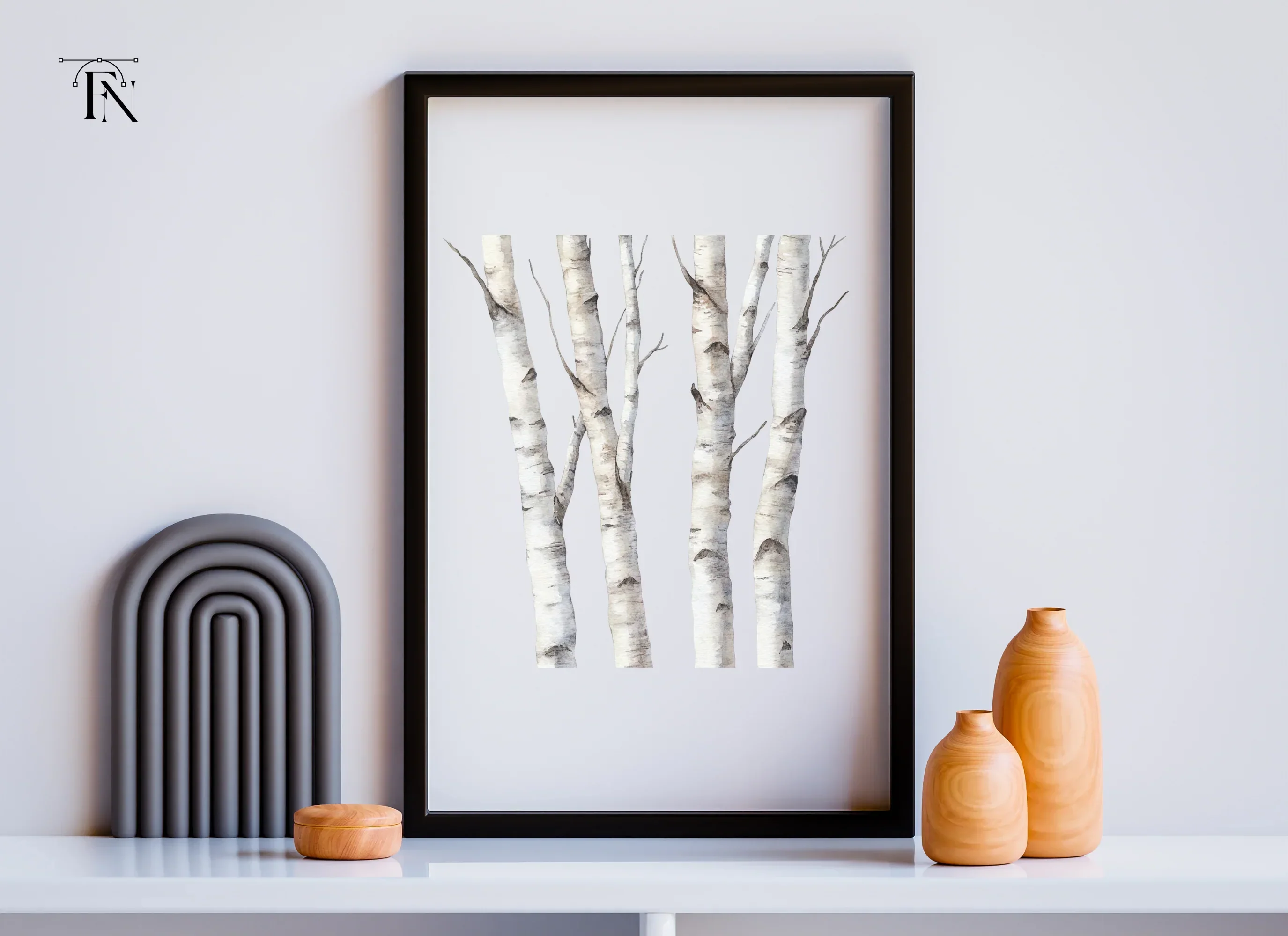 Birch Tree Trunks Clipart Bundle - Image 6