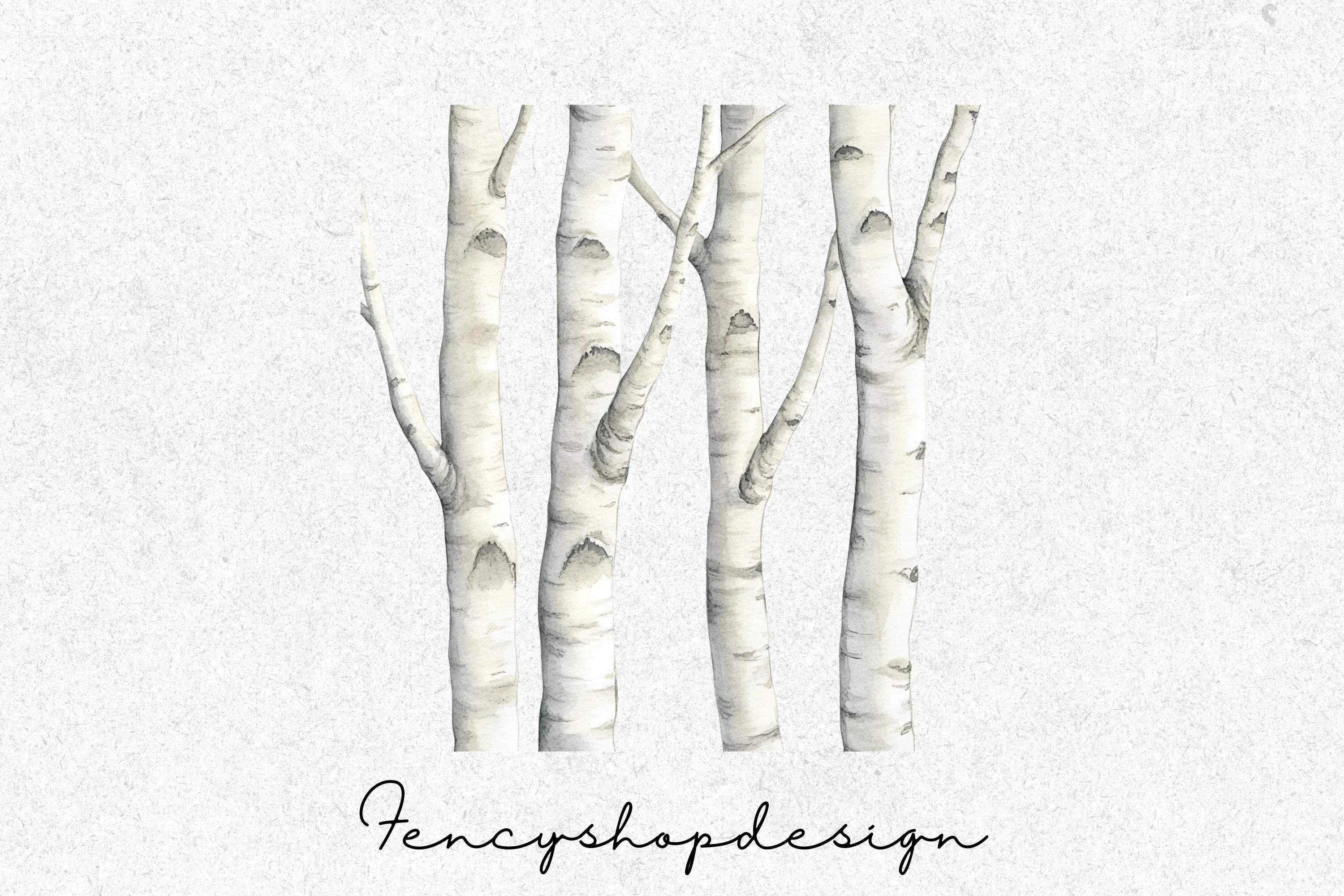 Birch Trees Forest Clipart Bundle - Image 3
