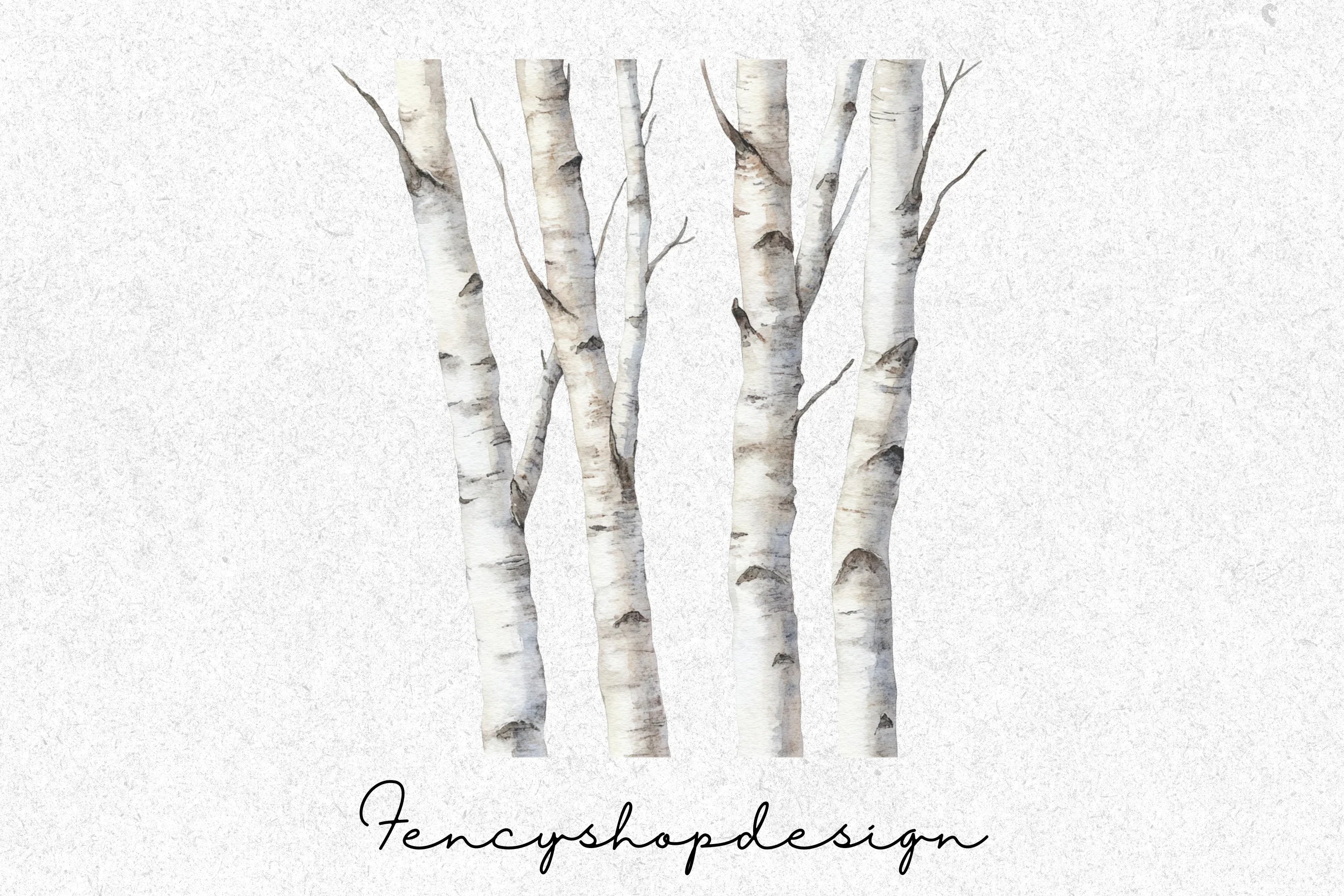 Birch Trees Forest Clipart Bundle - Image 4