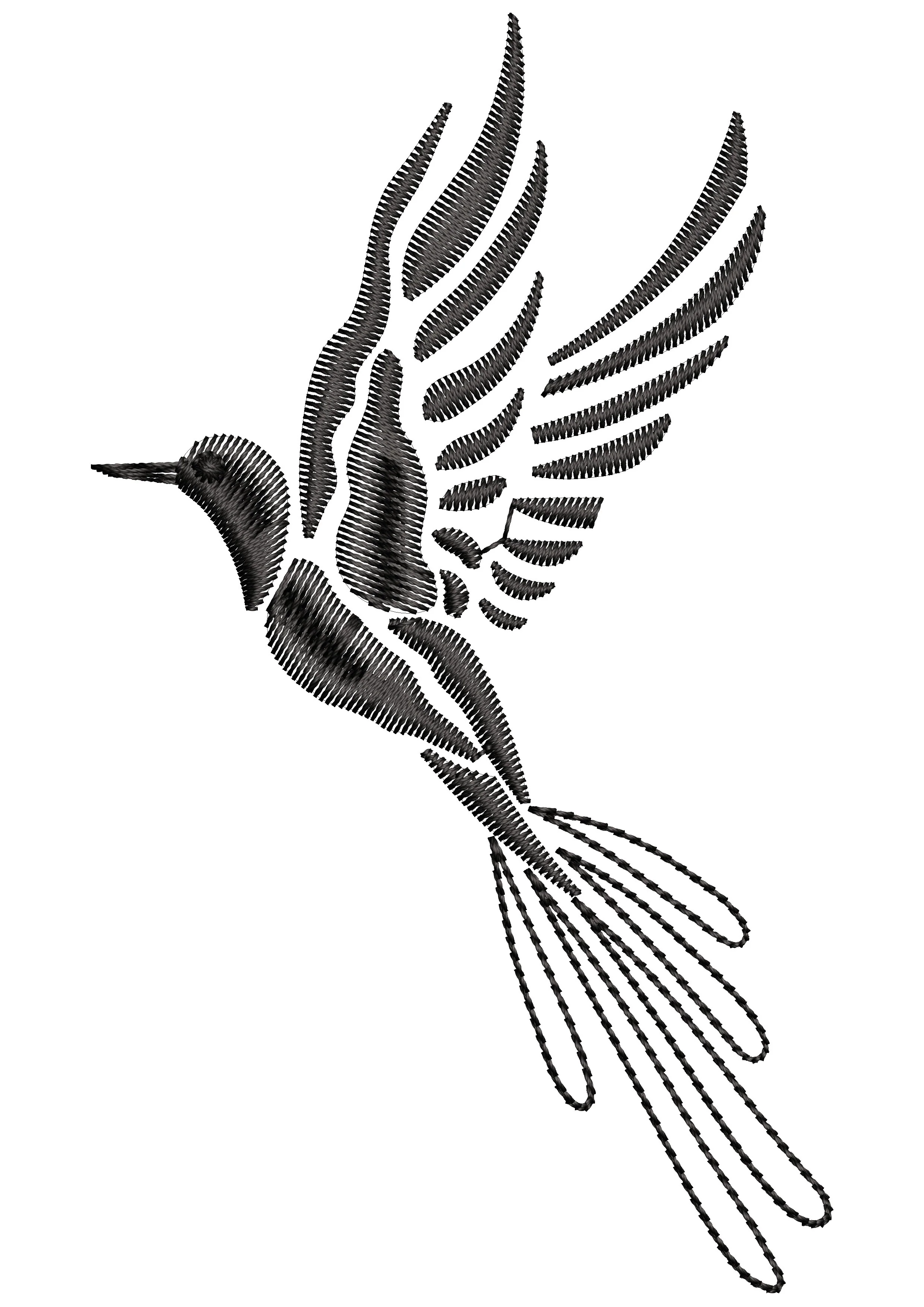 Bird Flying Embroidery Design