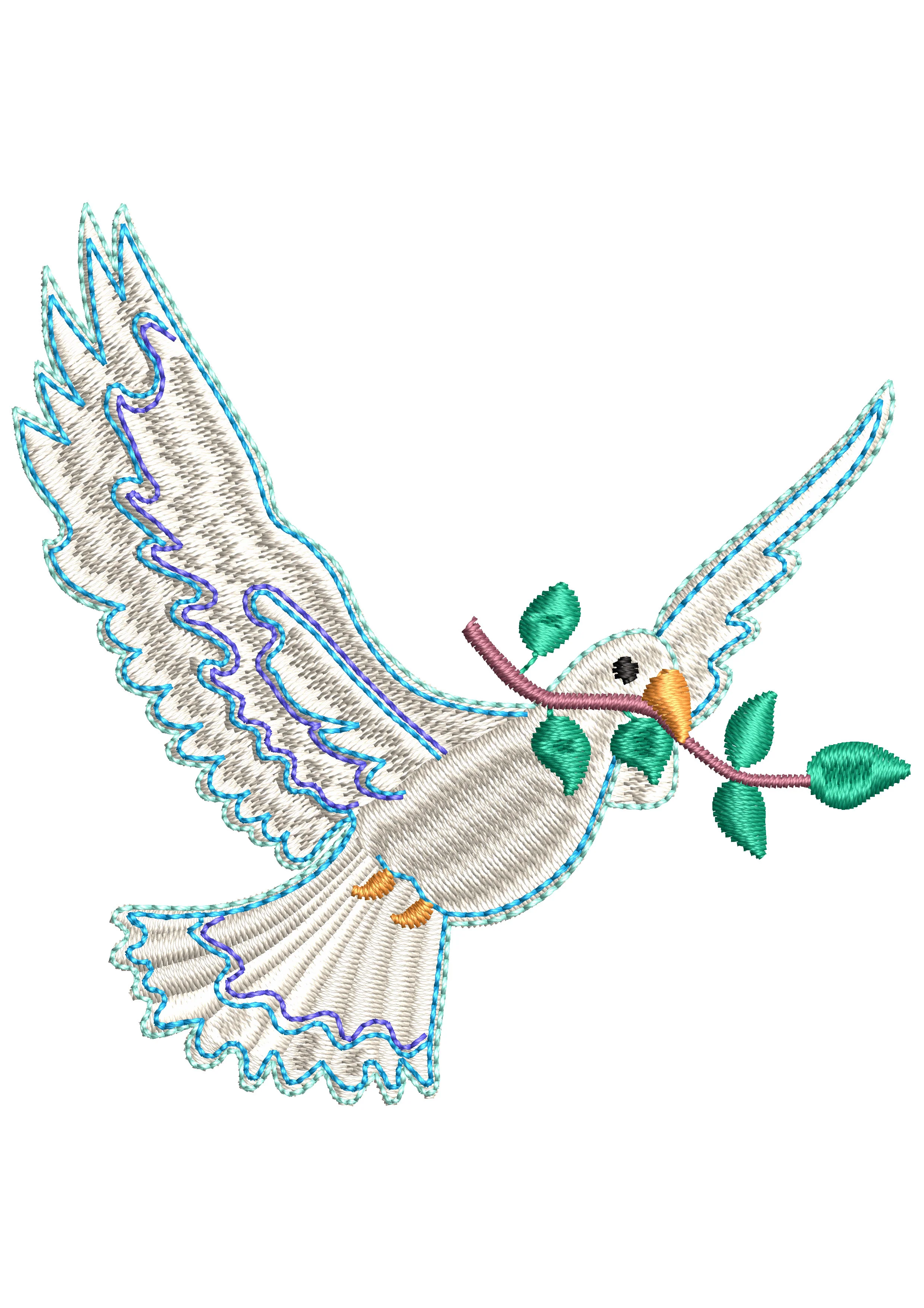 Bird Of Peace Embroidery Design