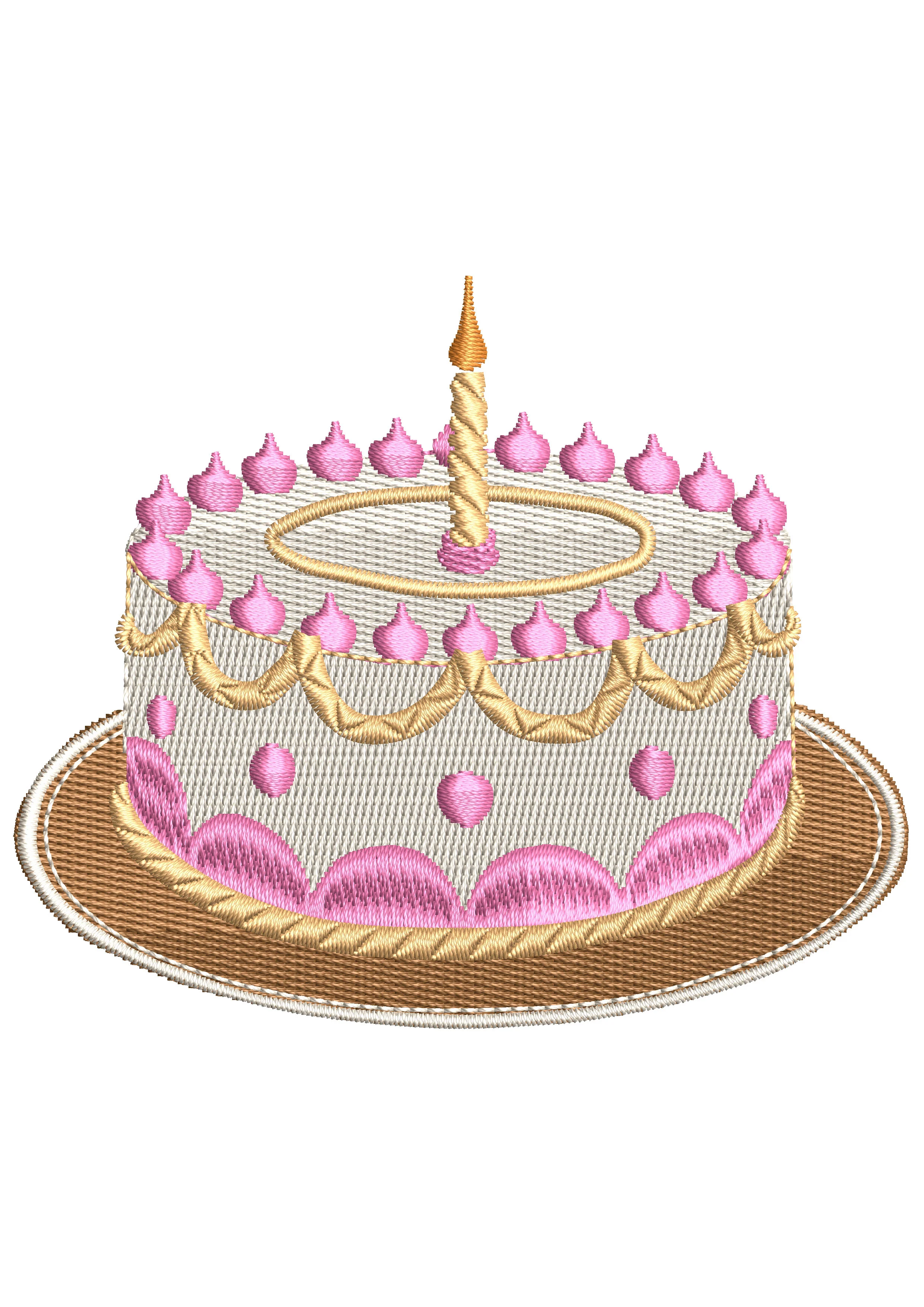 Birthday Cake Embroidery Design