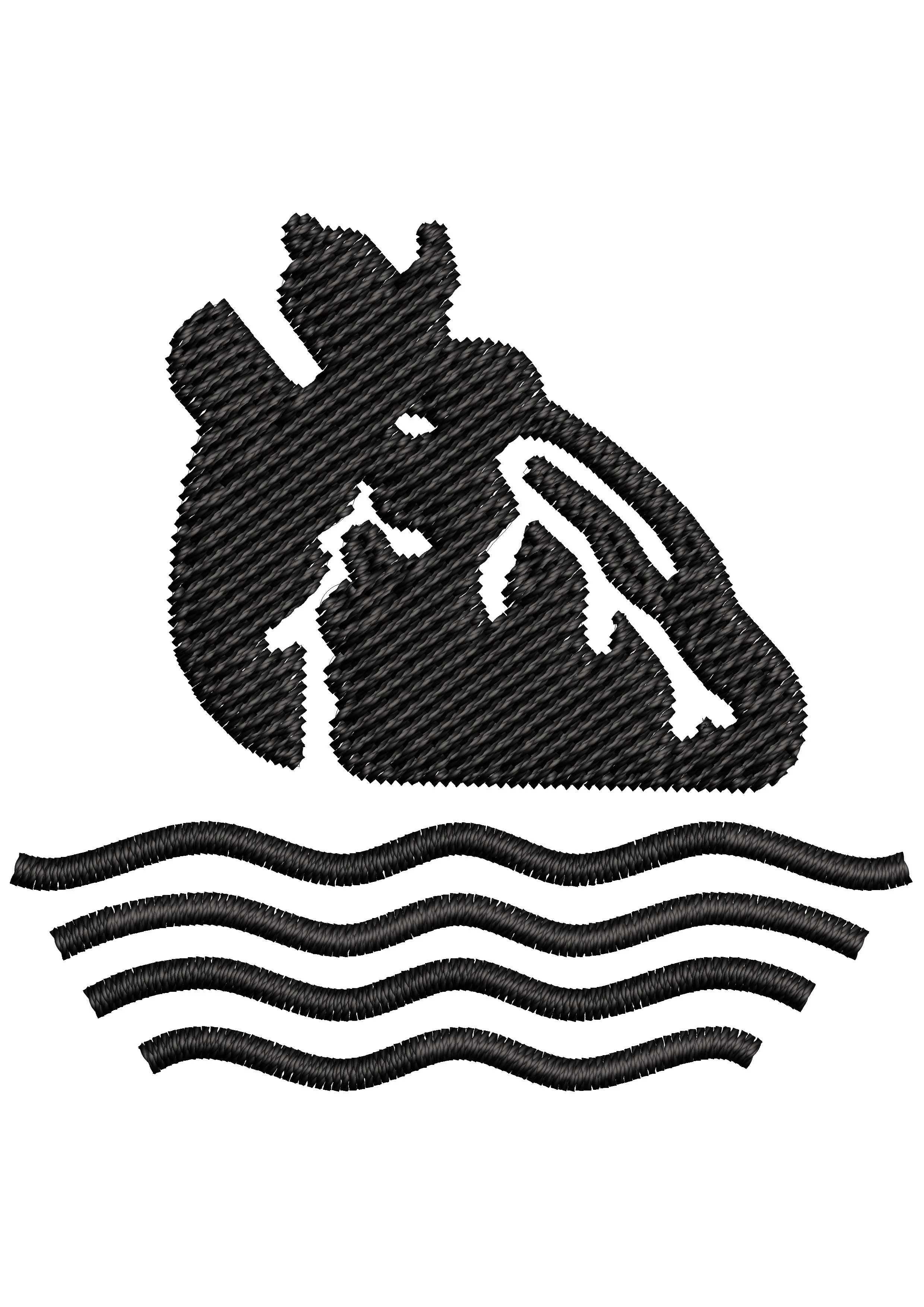 Black Heart Embroidery Design