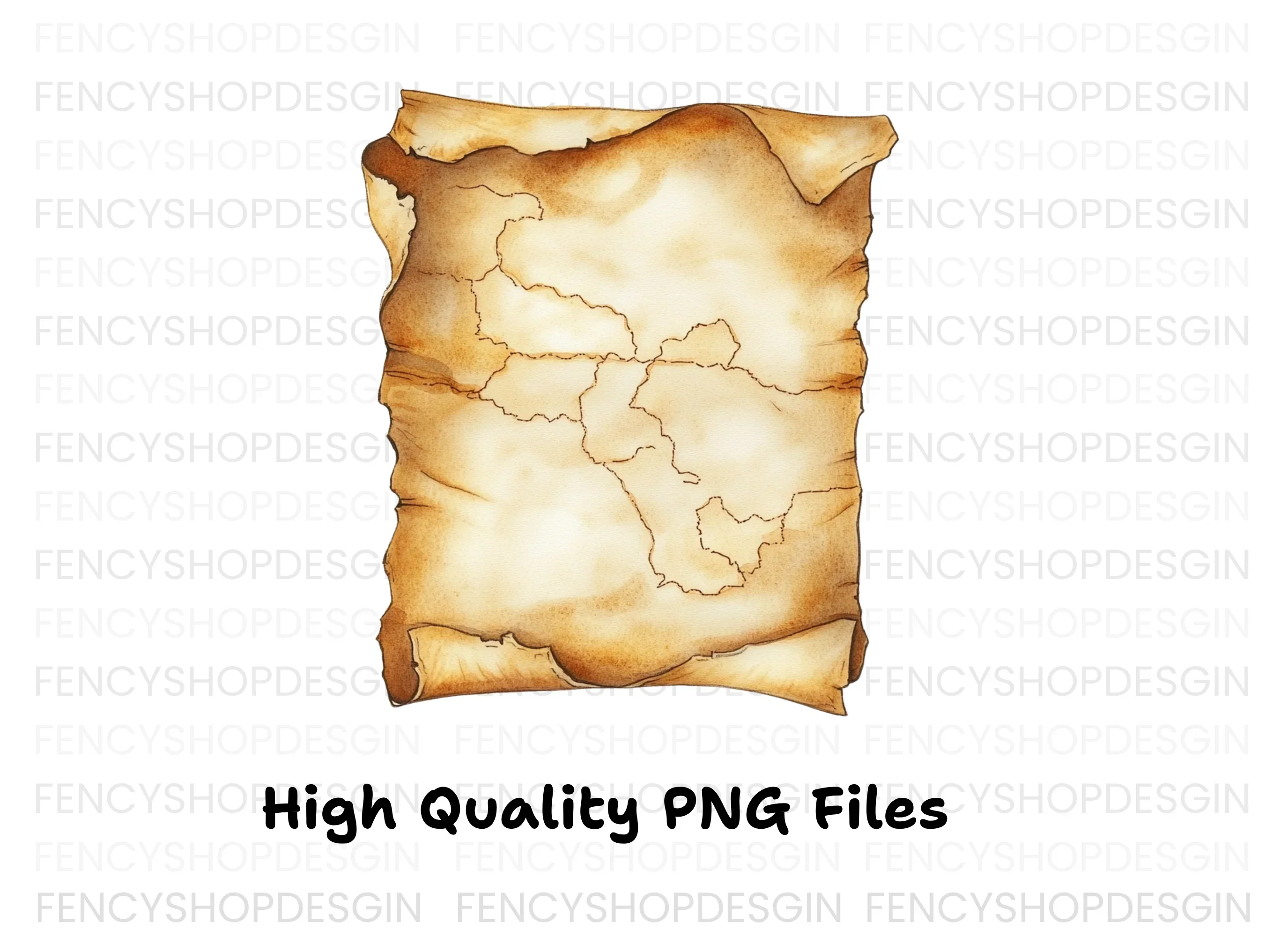 Blank Scroll Map Clipart Bundle - Image 2