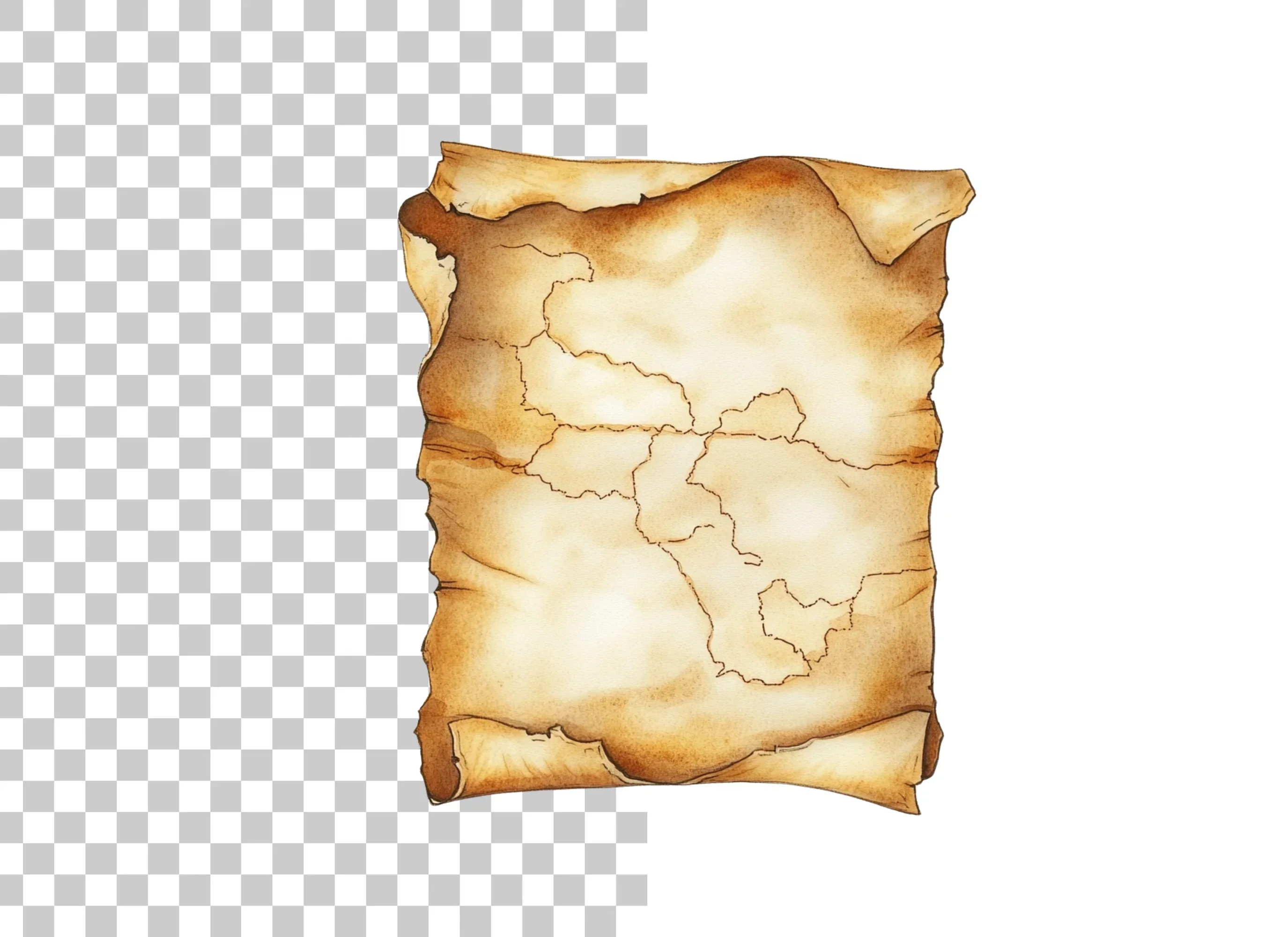 Blank Scroll Map Clipart Bundle - Image 6