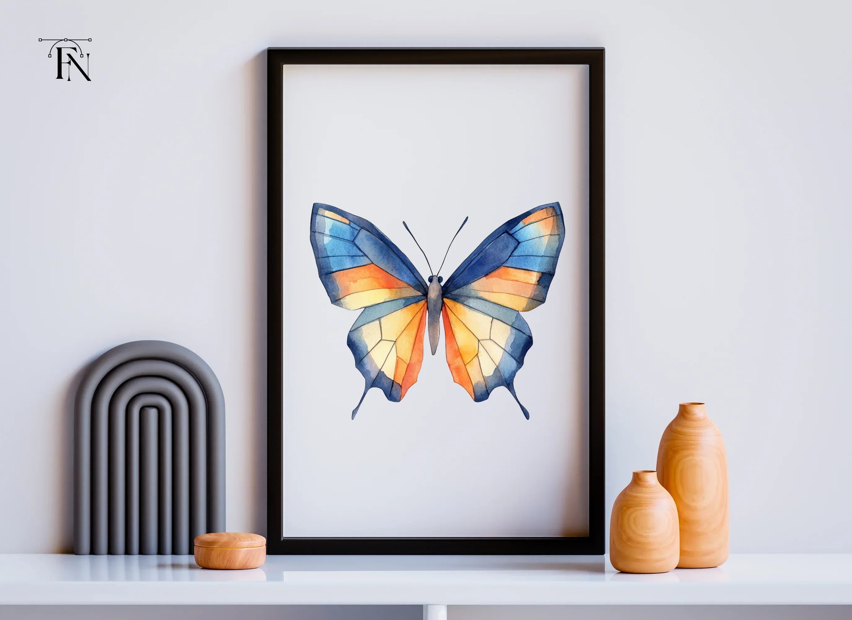Blue and Orange Butterfly Clipart Bundle - Image 4