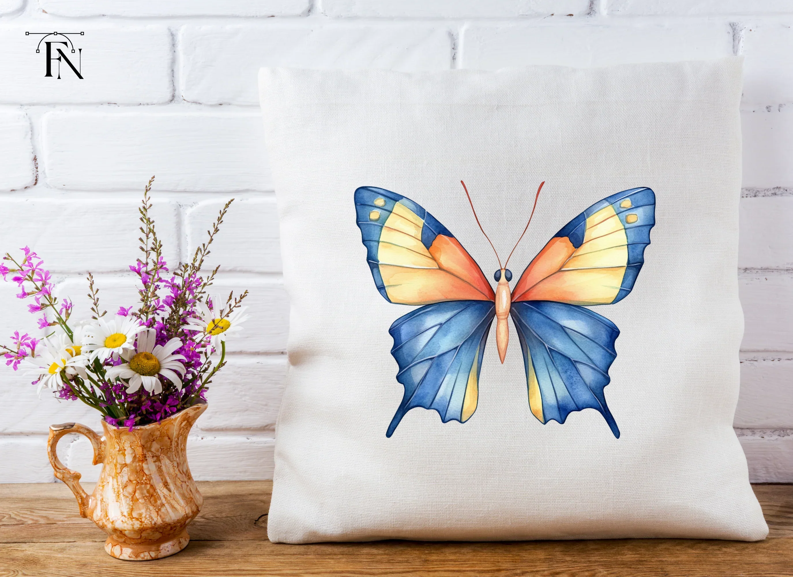Blue and Orange Butterfly Clipart Bundle - Image 5