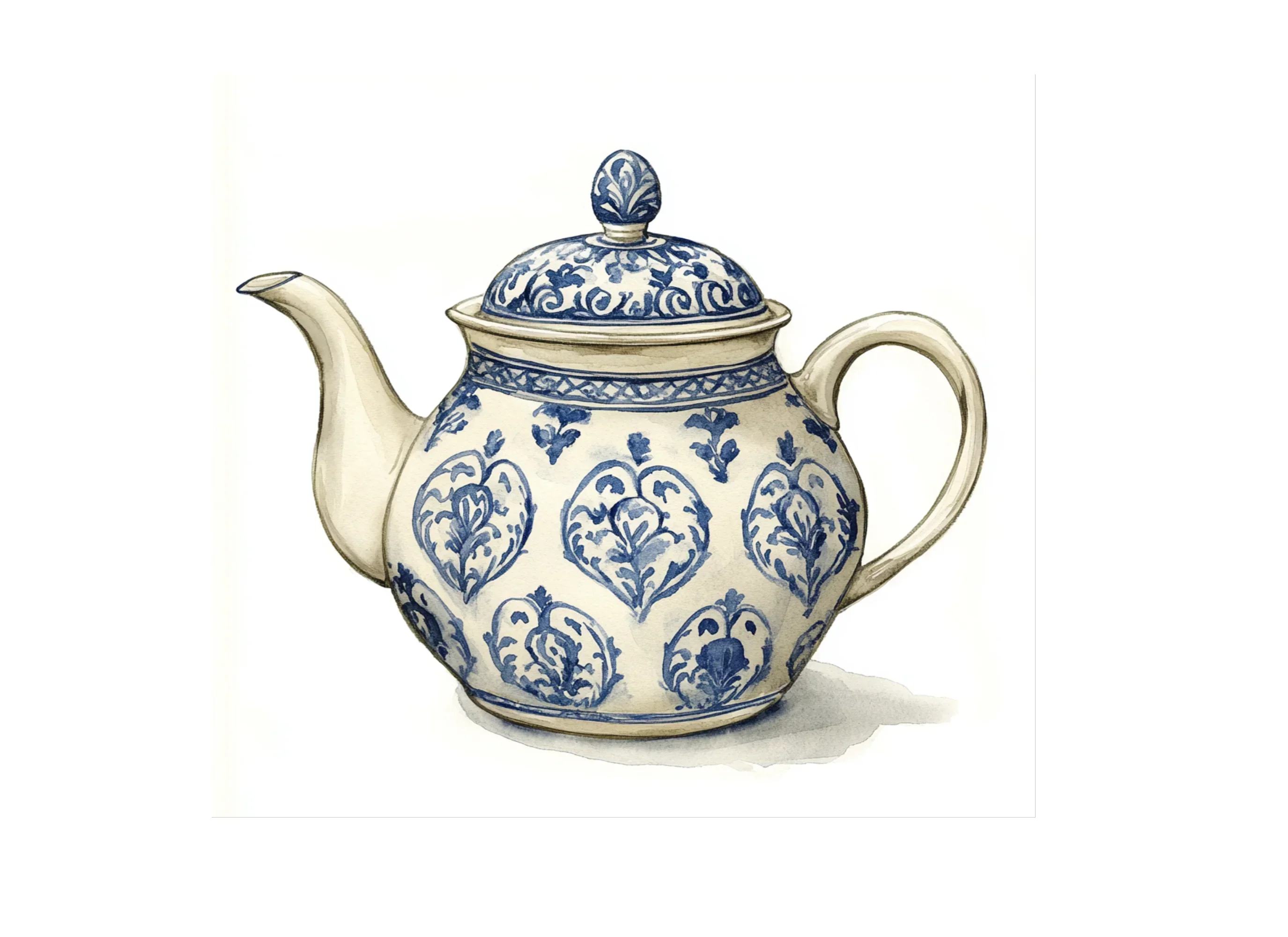 Blue and White Porcelain Teapot Clipart Bundle - Image 3