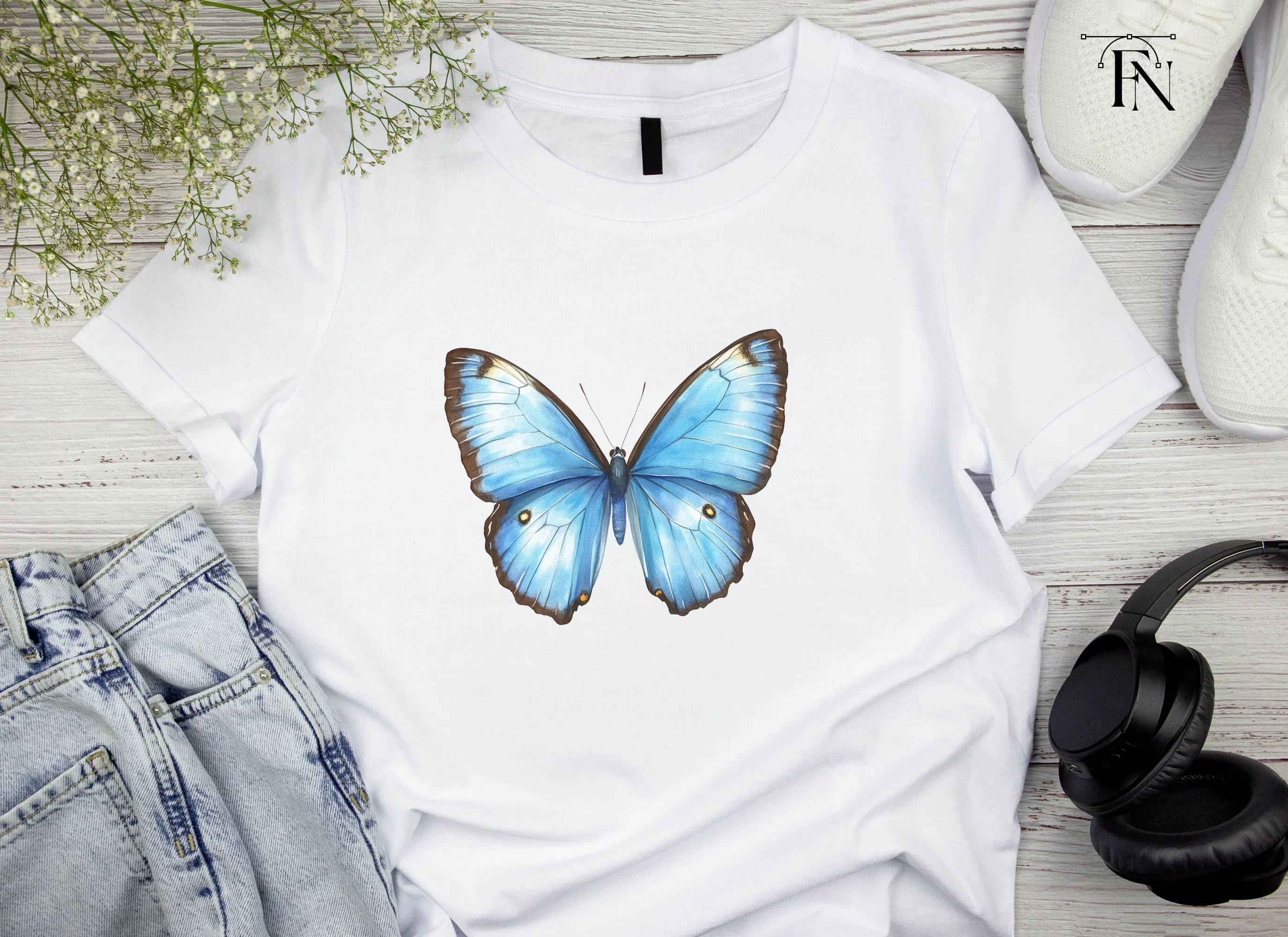 Blue Butterfly Clipart Bundle - Image 4
