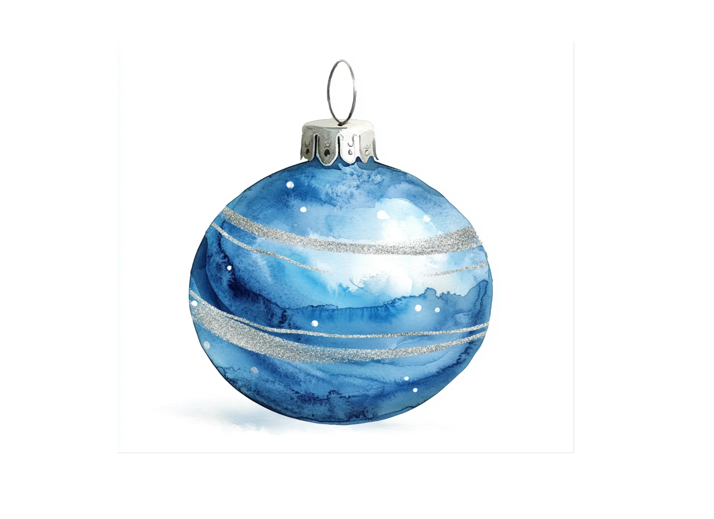 Blue Christmas Ornaments Clipart Bundle - Image 3