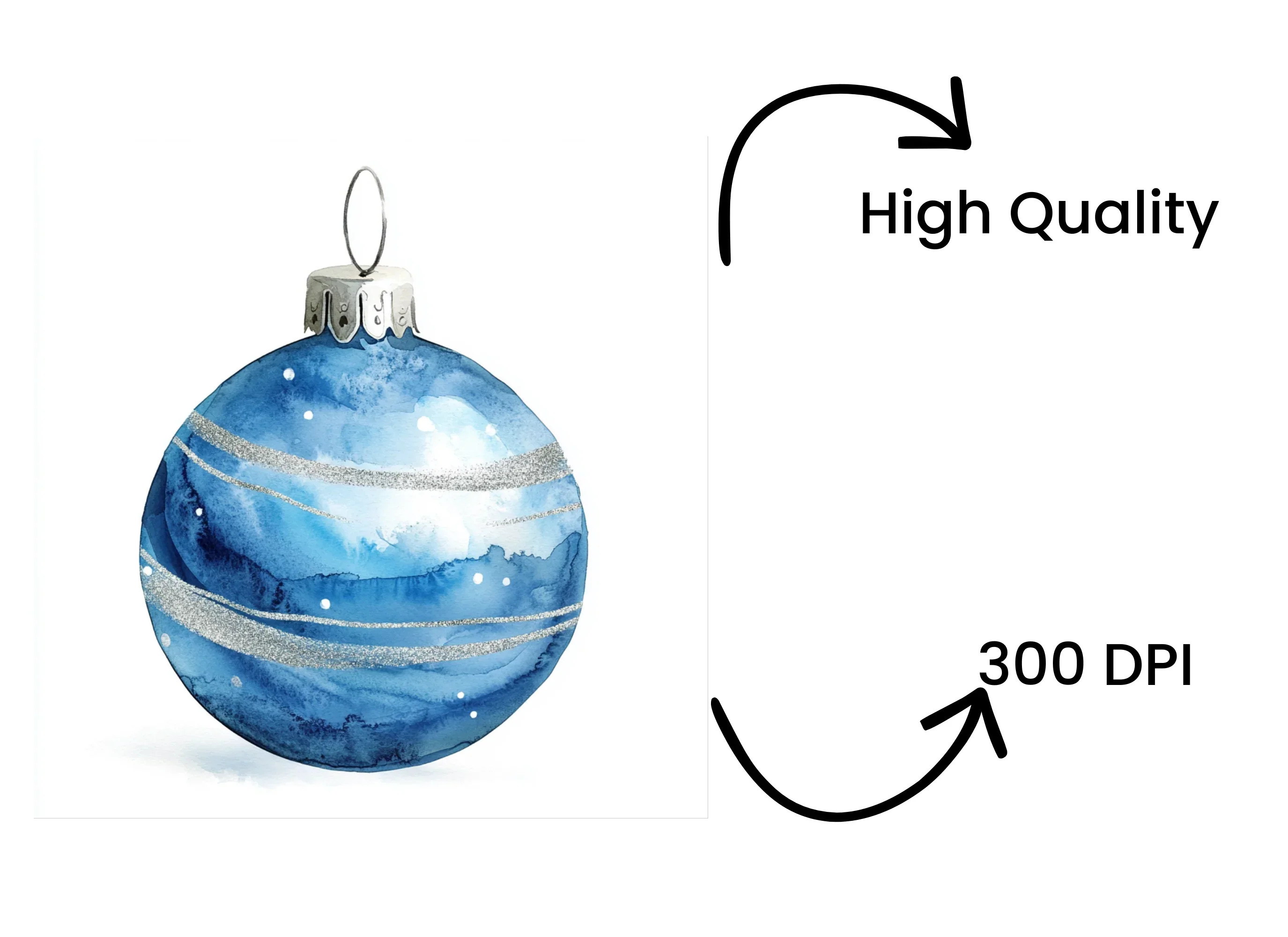 Blue Christmas Ornaments Clipart Bundle - Image 4