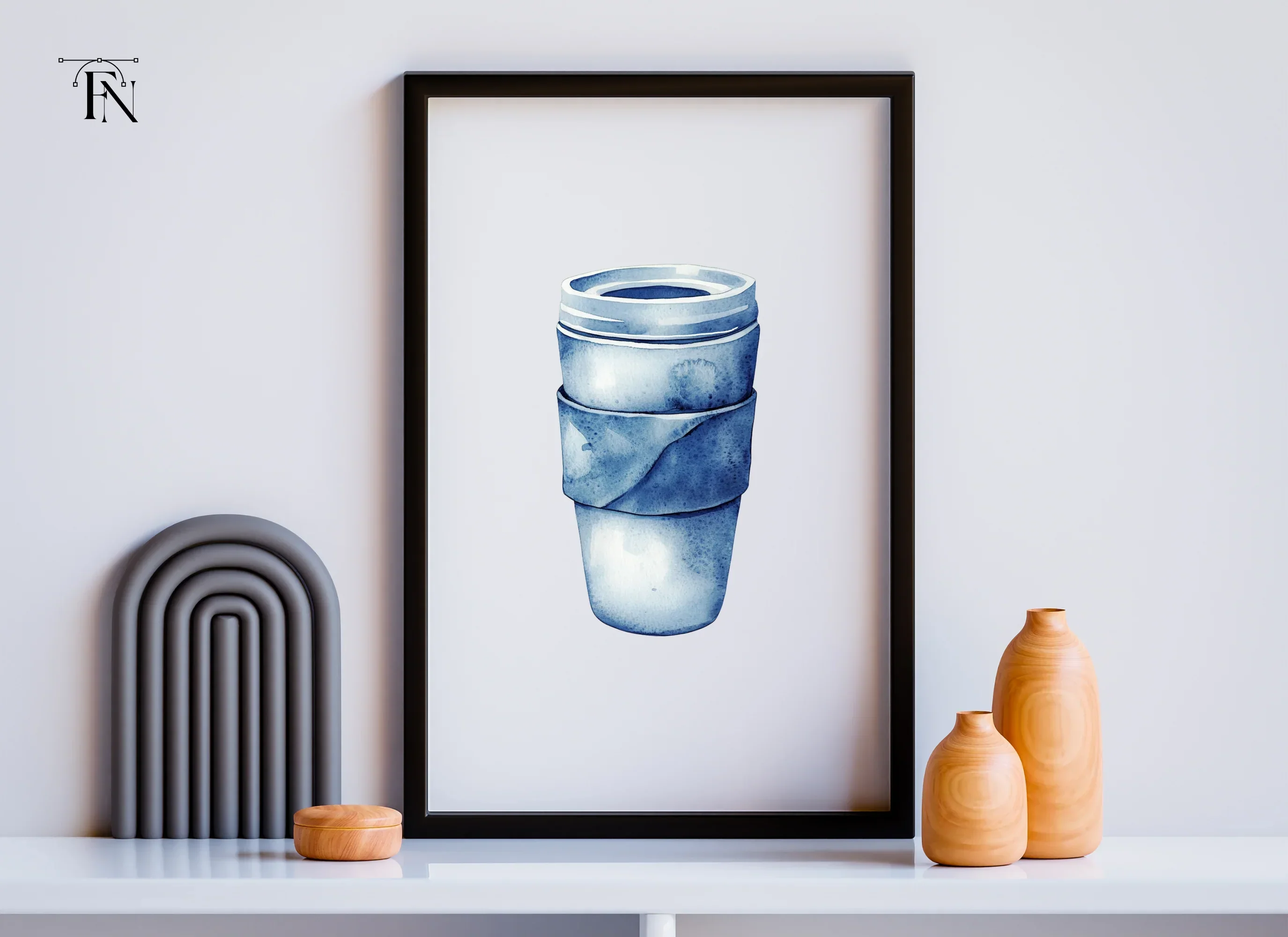 Blue Coffee Cup Clipart Bundle - Image 6