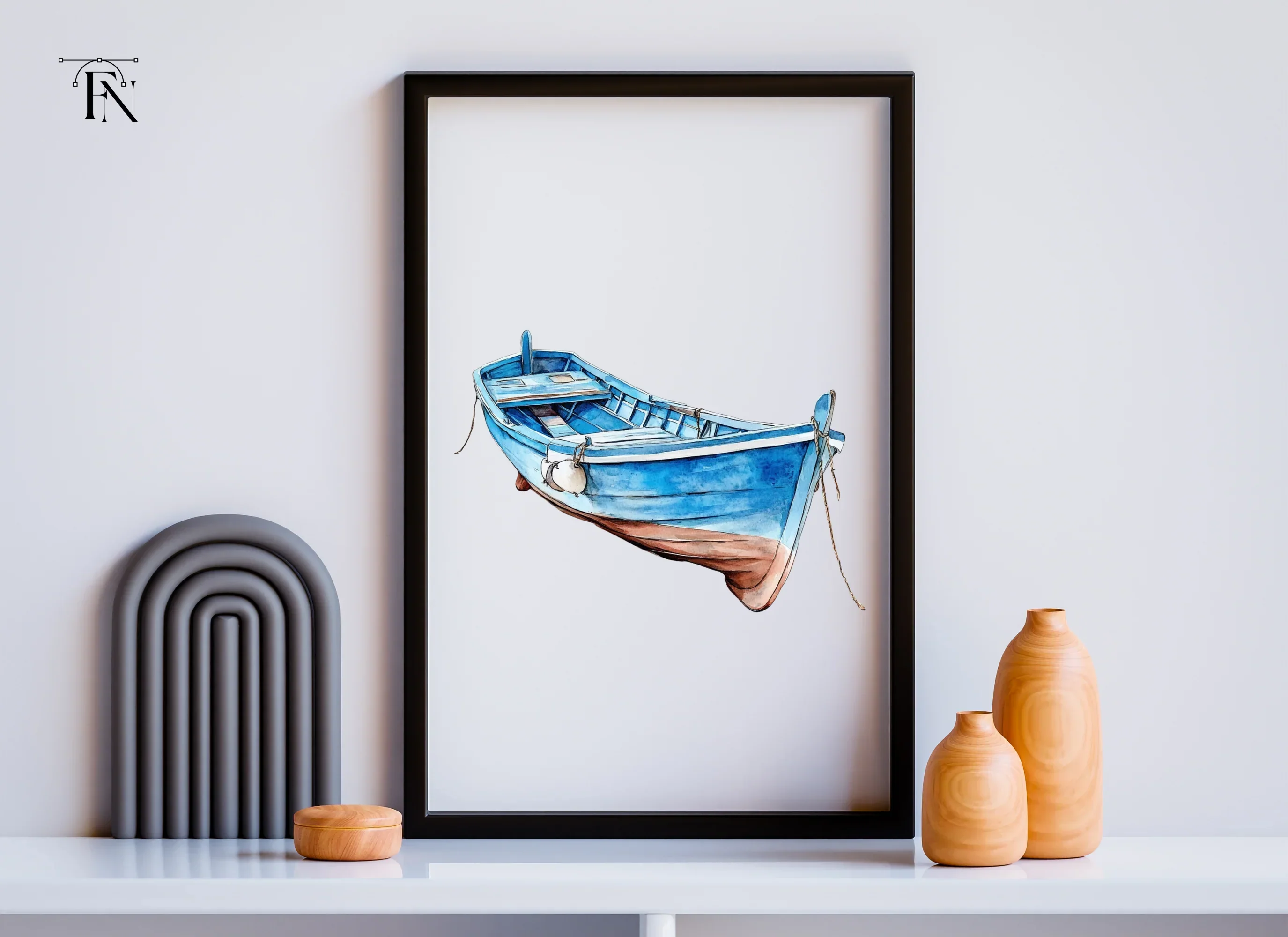Blue Fishing Boats Clipart Bundle - Image 5
