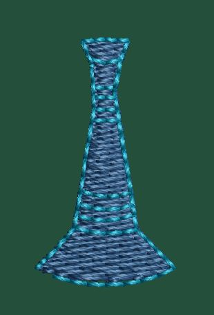 Blue Flared Detail Embroidery Design
