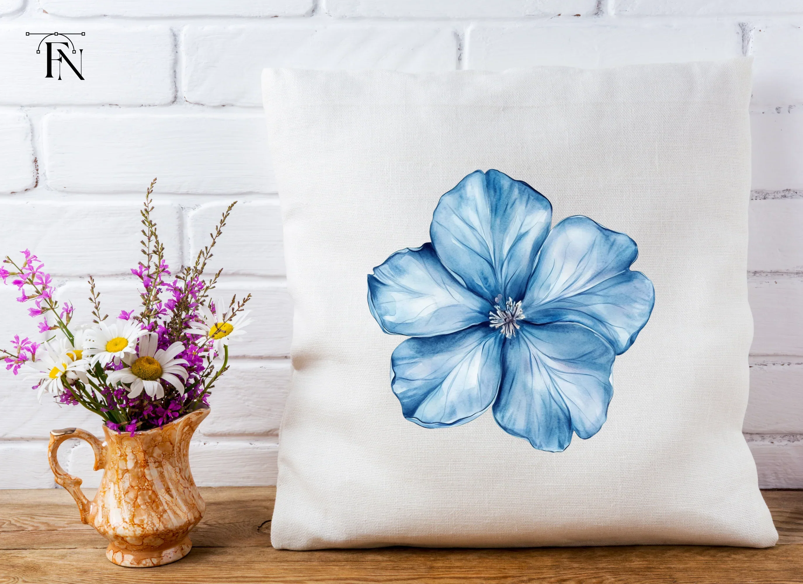 Blue Flower Clipart Bundle - Image 4
