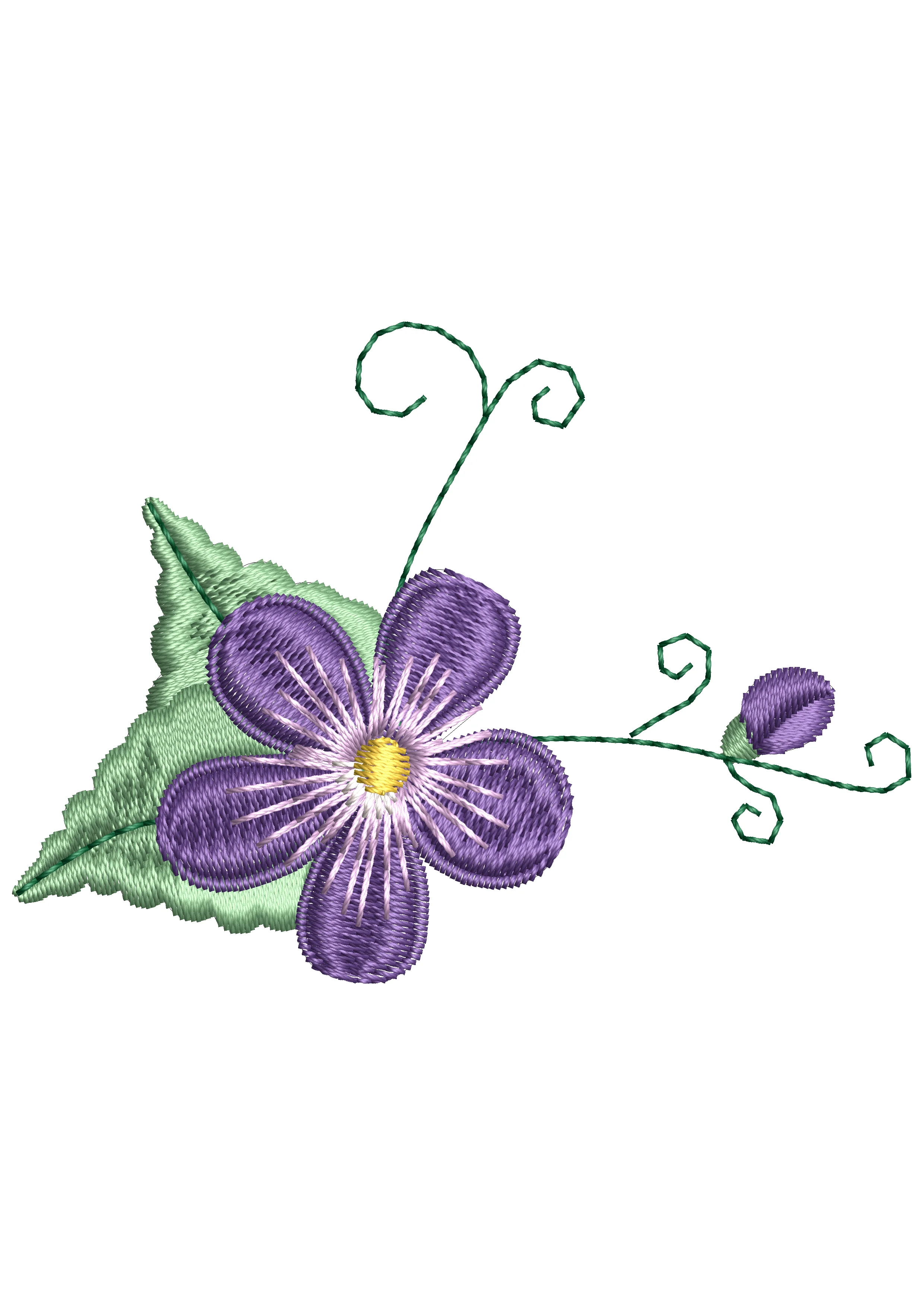 Blue Flower Embroidery Design