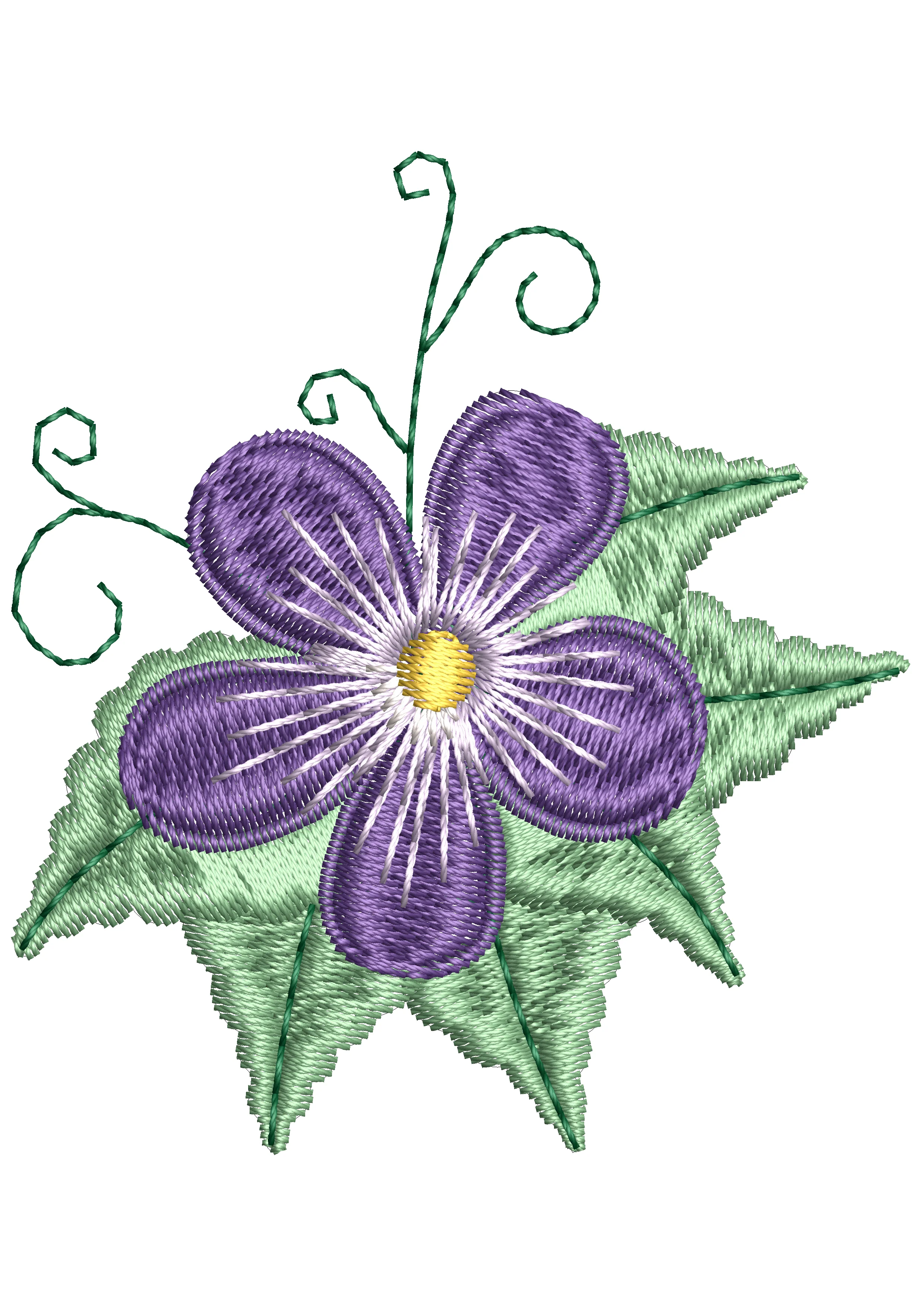 Blue Flower Embroidery Design