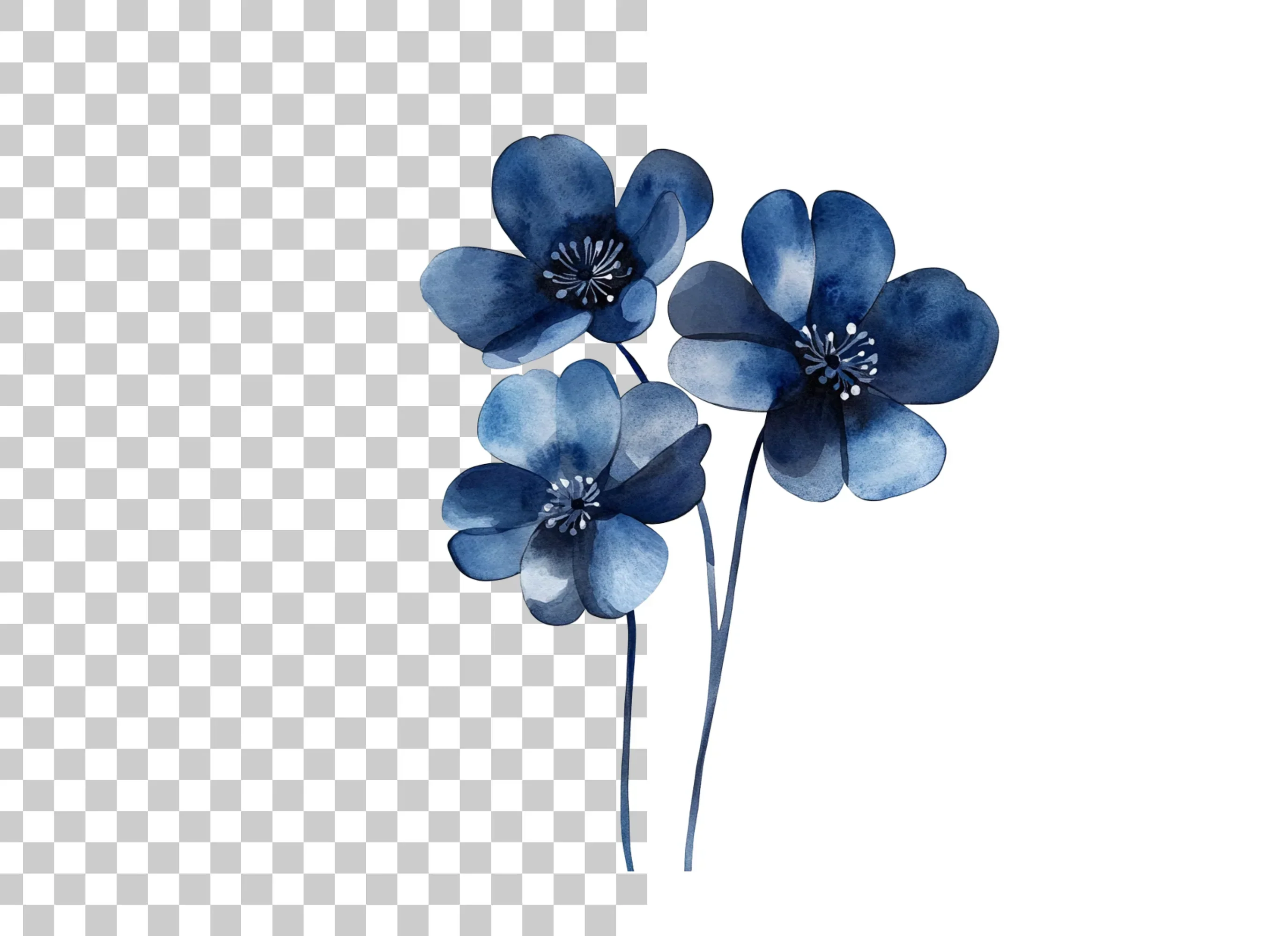 Blue Flowers Clipart Bundle - Image 2