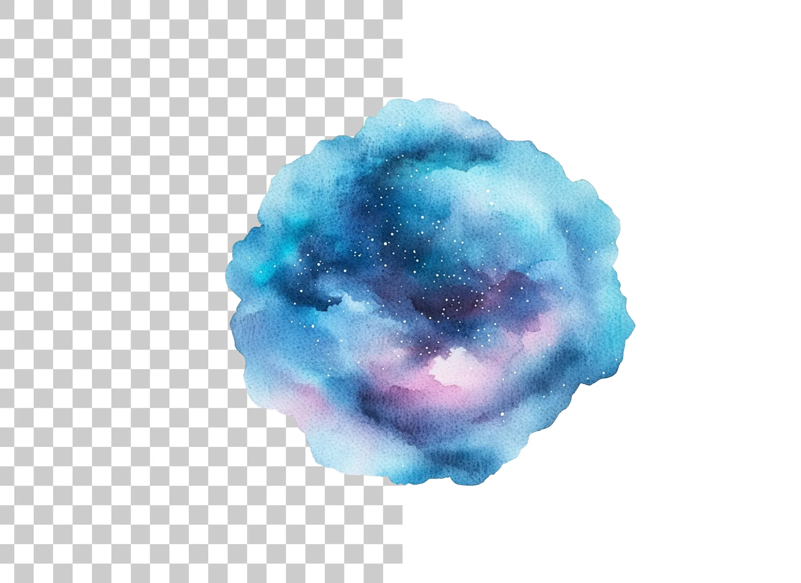 Blue Galaxy Clouds Clipart Bundle - Image 2