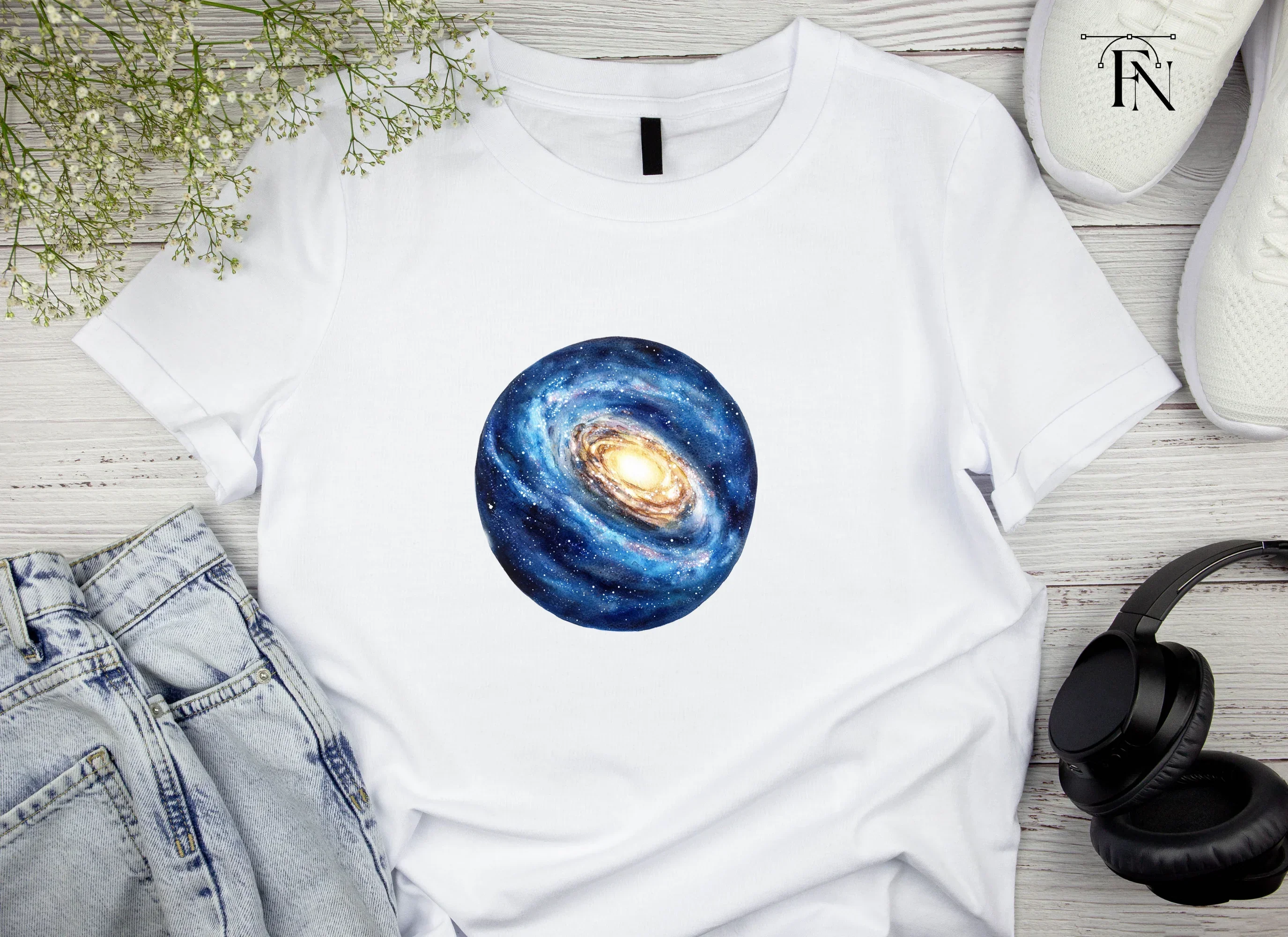 Blue Galaxy Nebula Clipart Bundle - Image 3