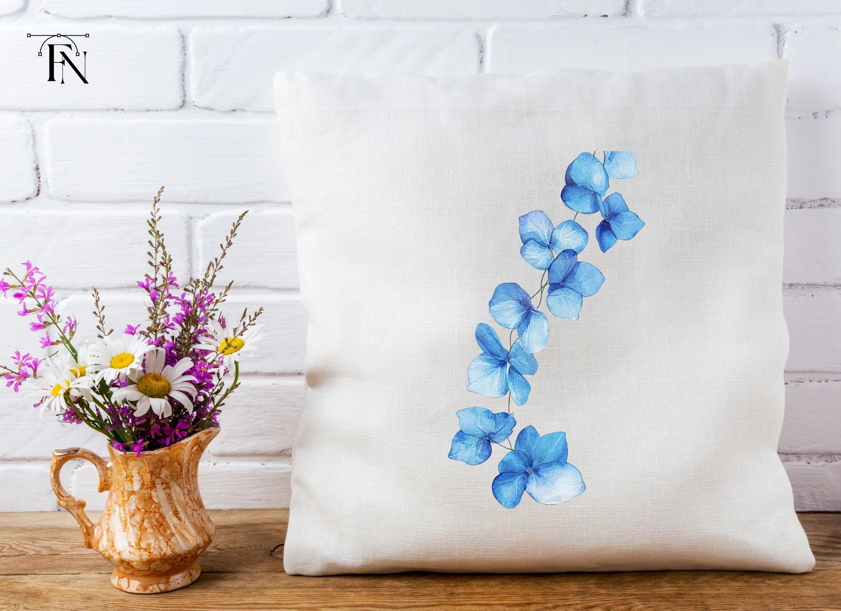 Blue Hydrangea Floral Clipart Bundle - Image 5