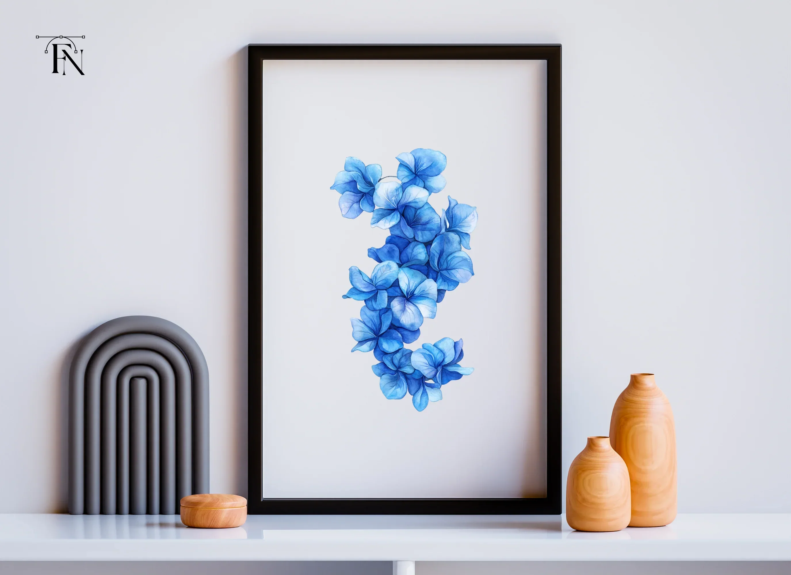 Blue Hydrangea Floral Clipart Bundle - Image 6