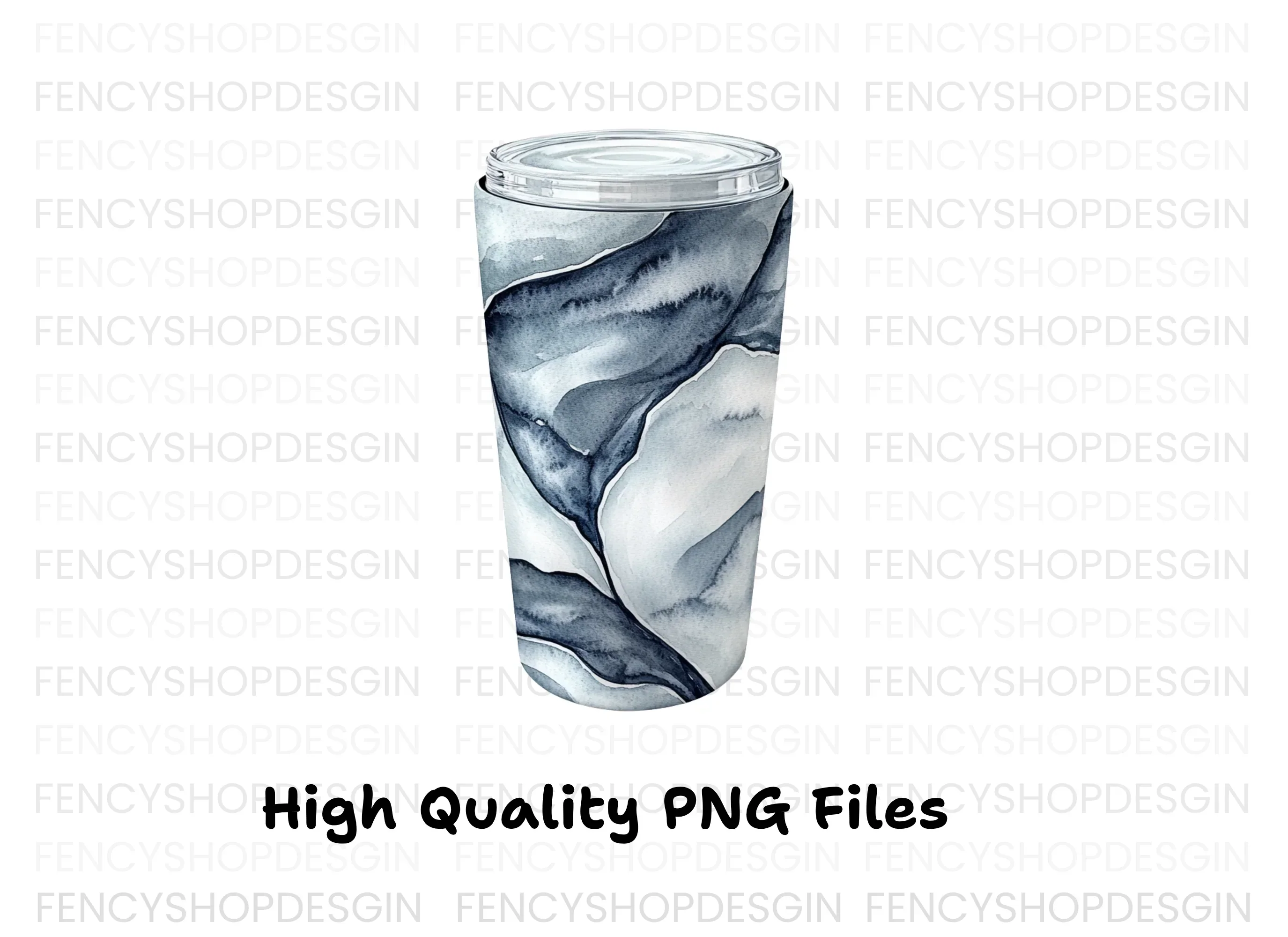 Blue Leaves Tumbler Clipart Bundle - Image 3