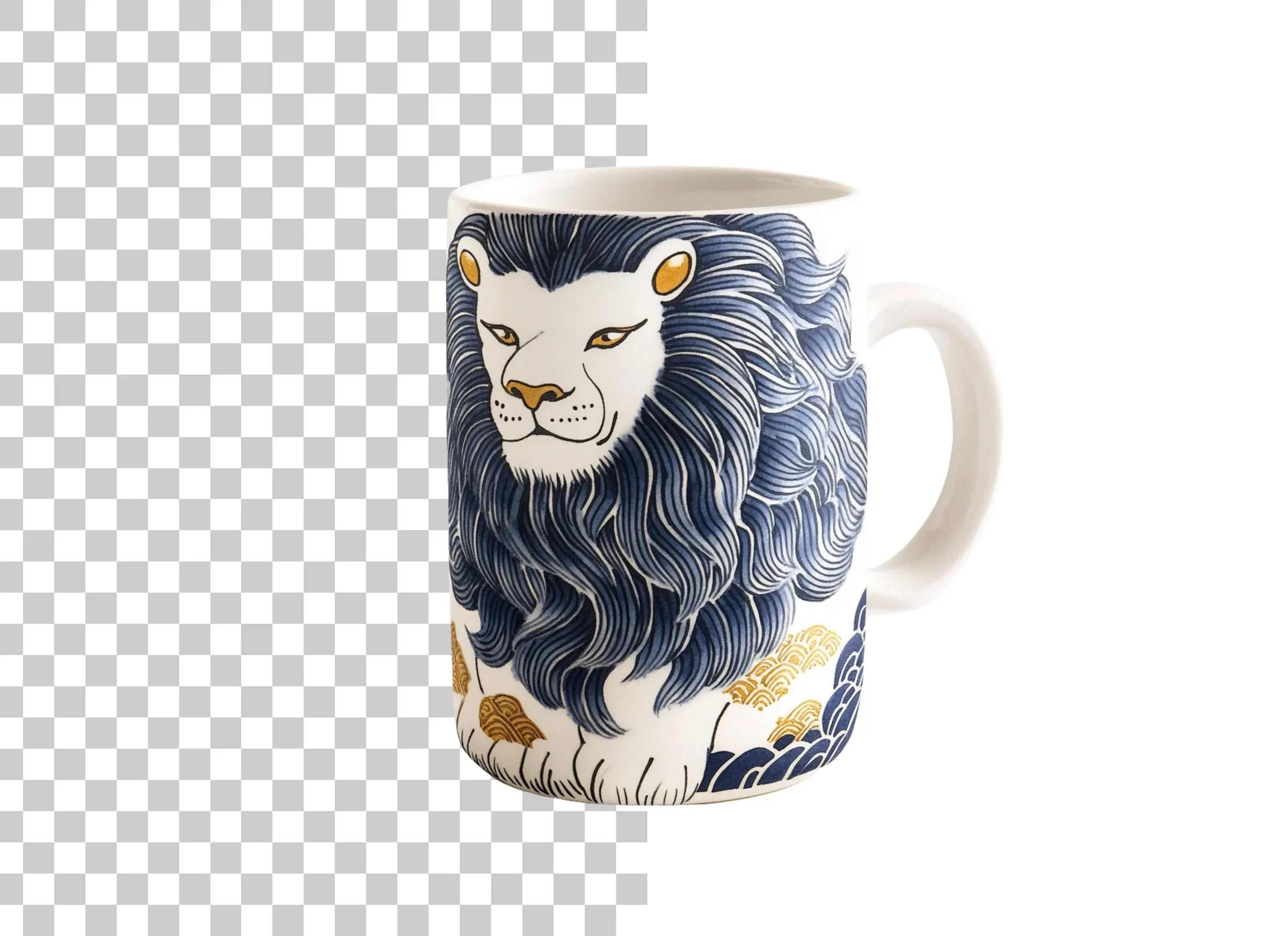 Blue Mane Lion Illustration Clipart Bundle - Image 2