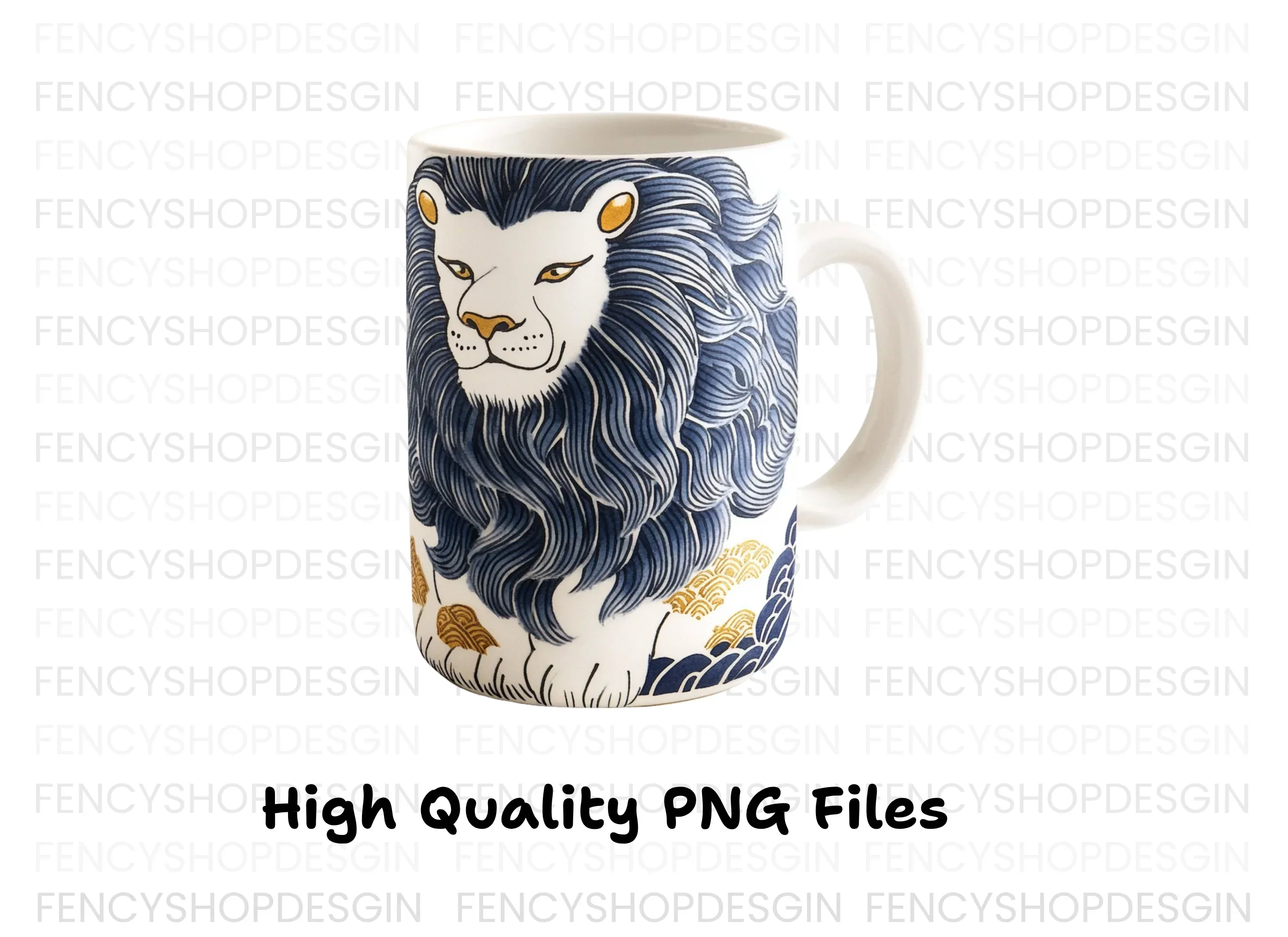 Blue Mane Lion Illustration Clipart Bundle - Image 3