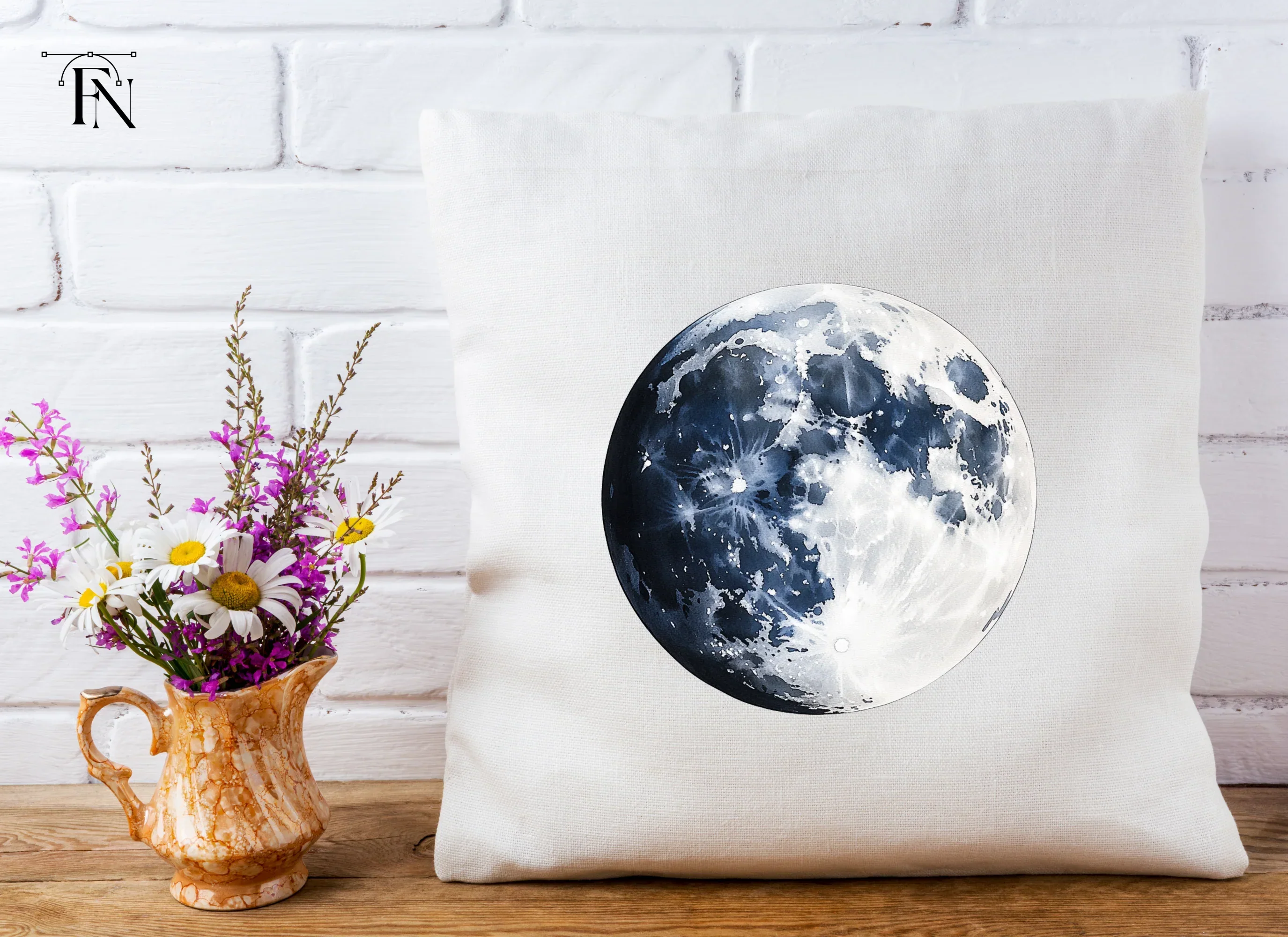 Blue Moon Phases Clipart Bundle - Image 5