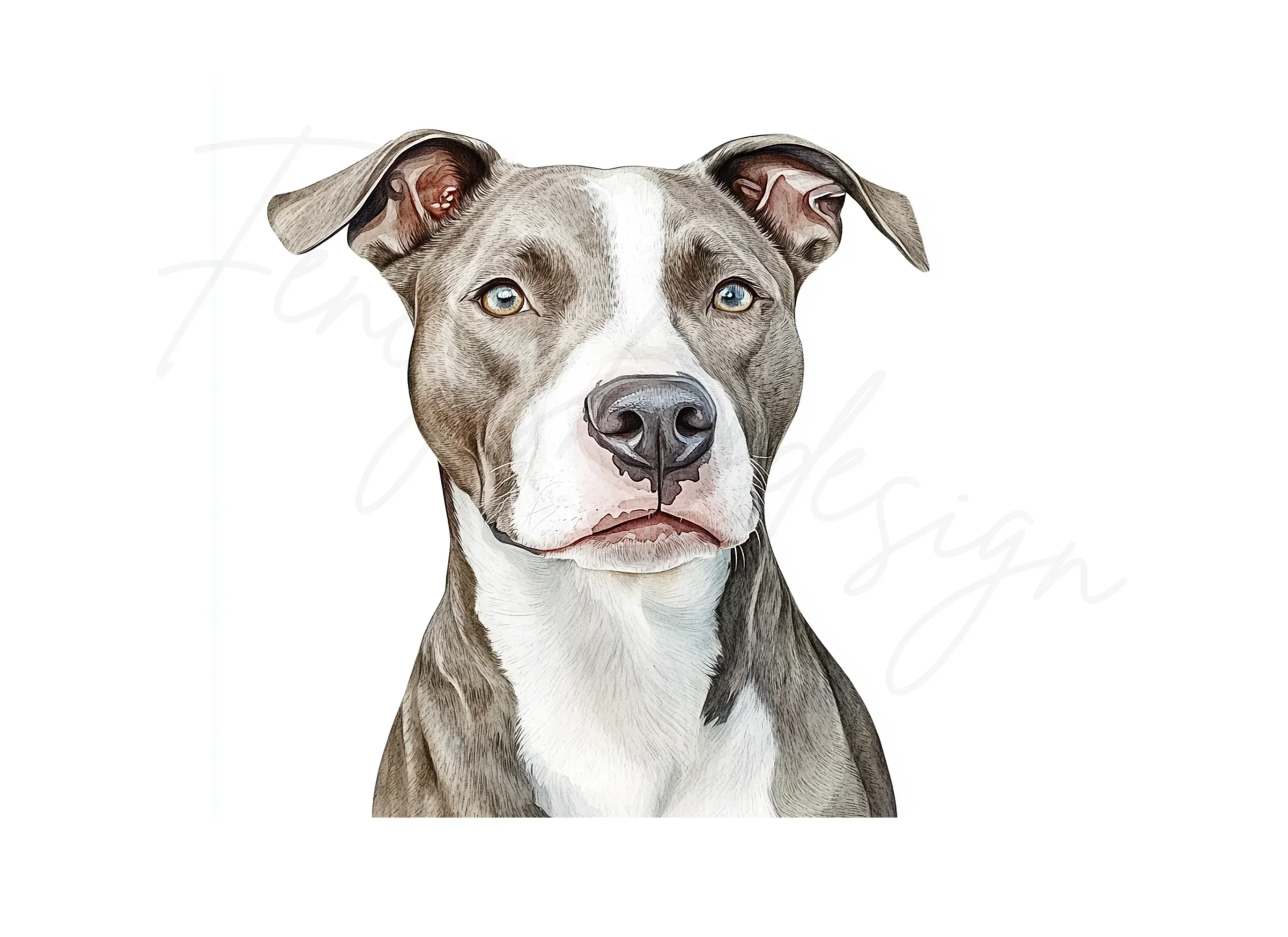 Blue Nose Pitbull Headshot Clipart Bundle - Image 3