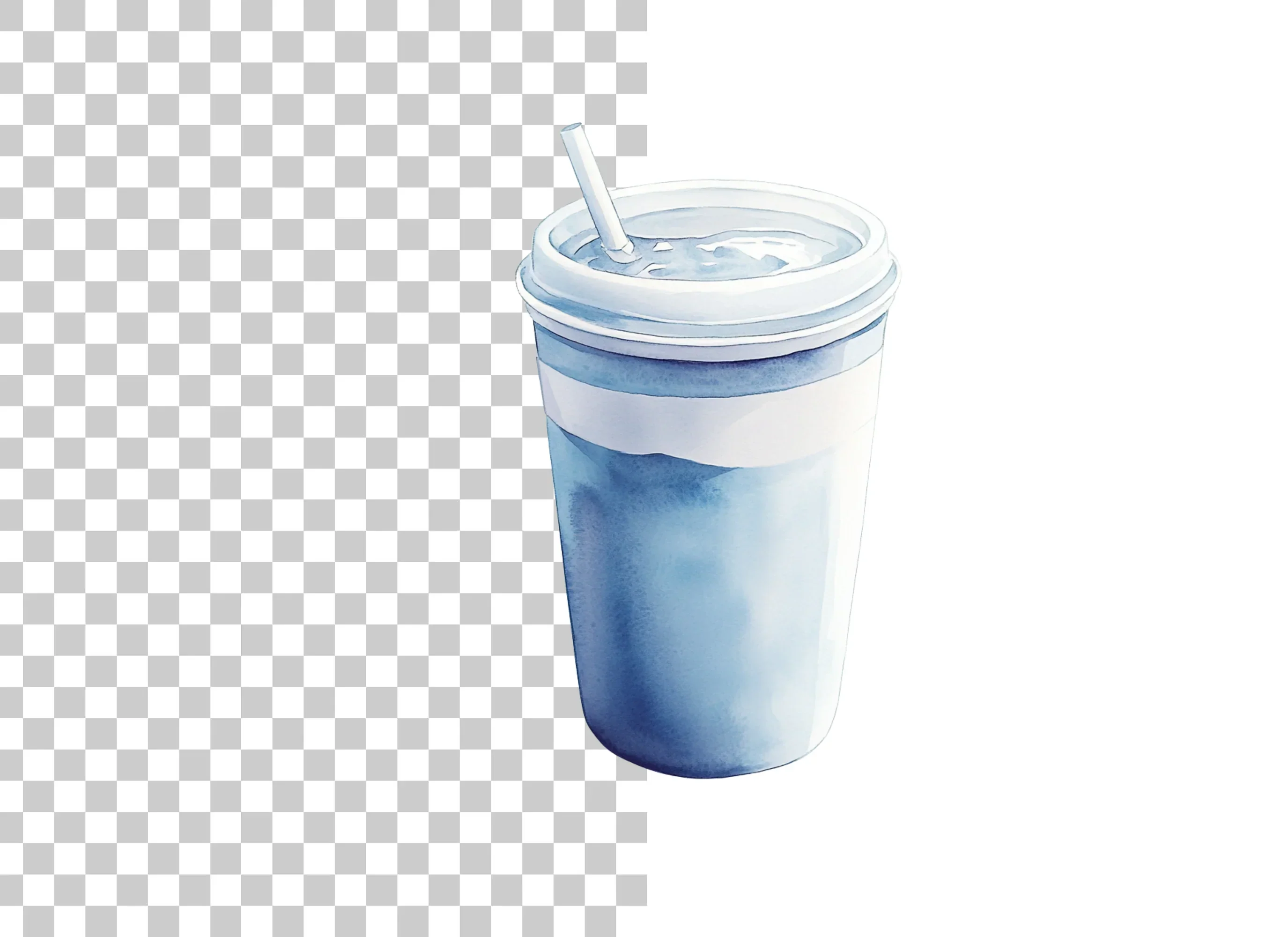 Blue Smoothie Cup Clipart Bundle - Image 2