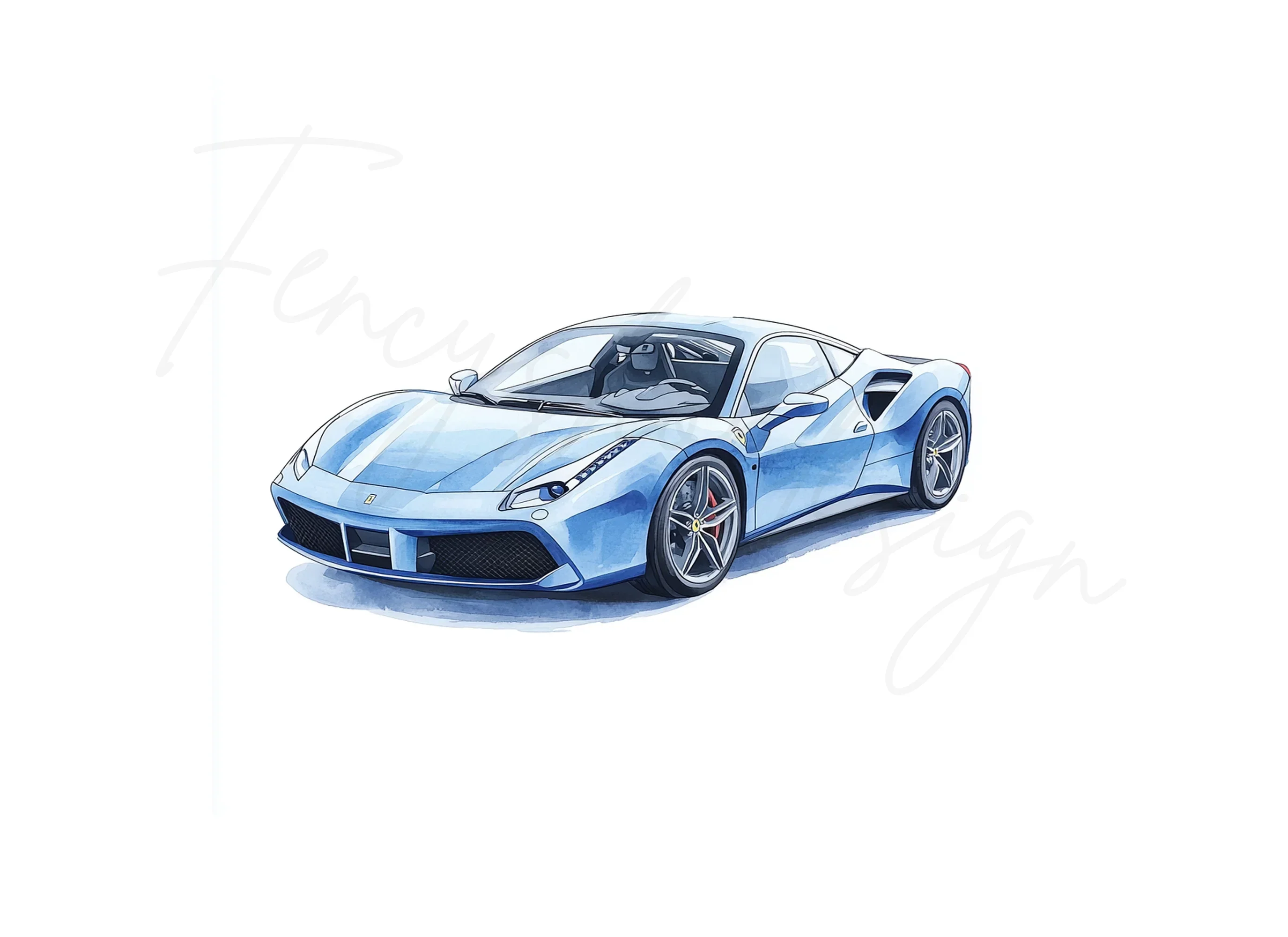 Blue Sports Car Clipart Bundle - Image 3