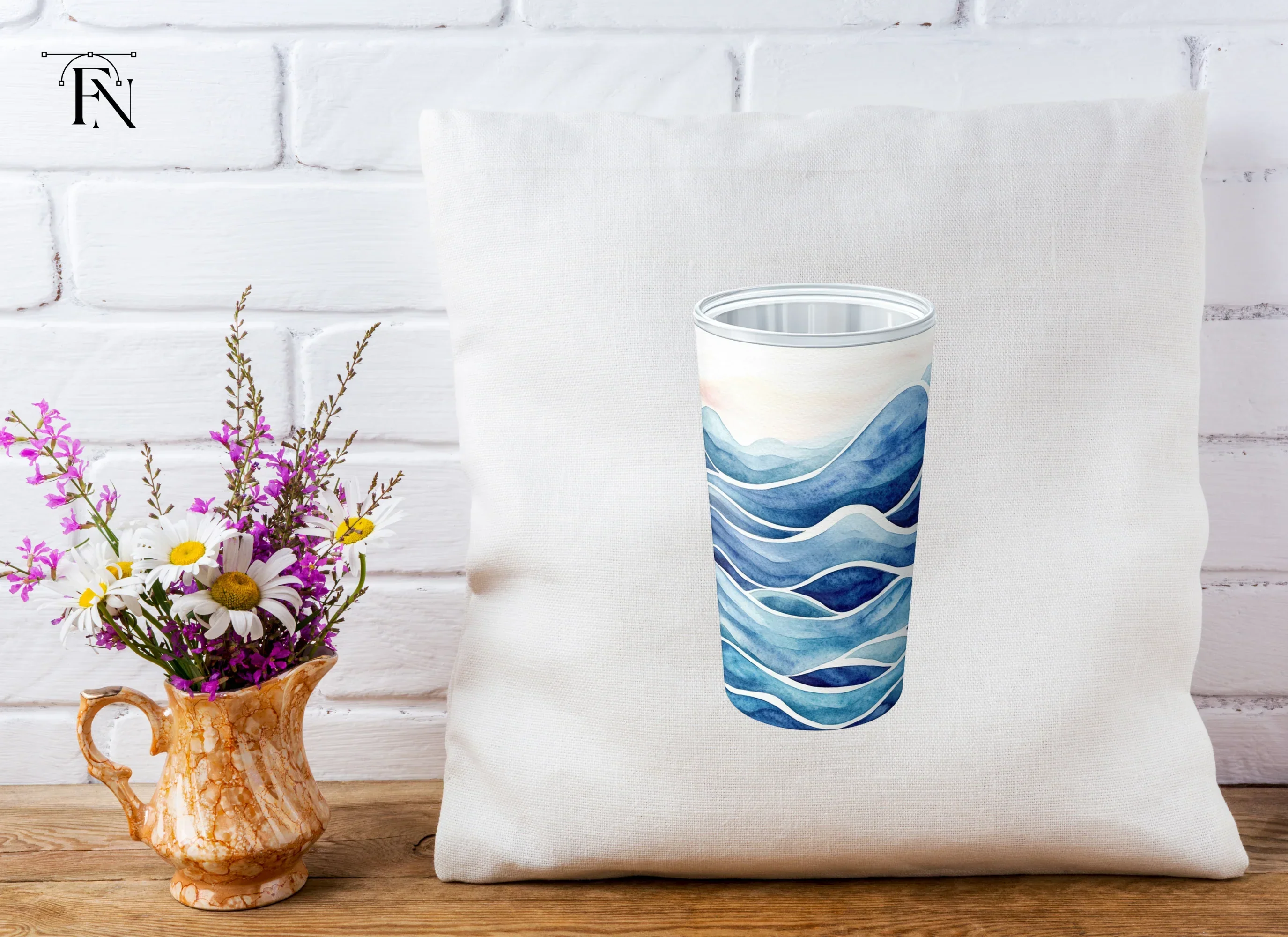Blue Wave Tumblers Clipart Bundle - Image 3