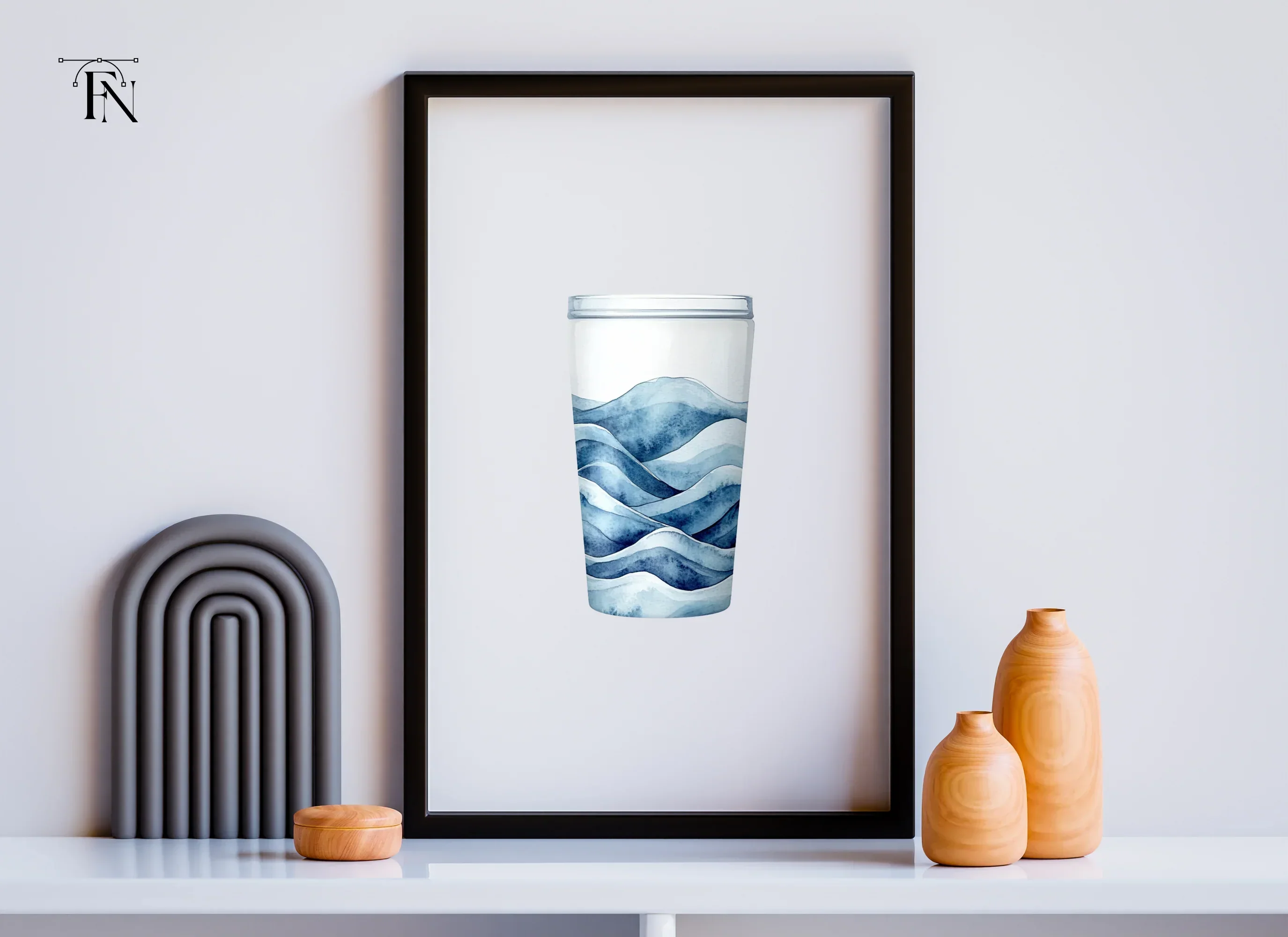 Blue Wave Tumblers Clipart Bundle - Image 4