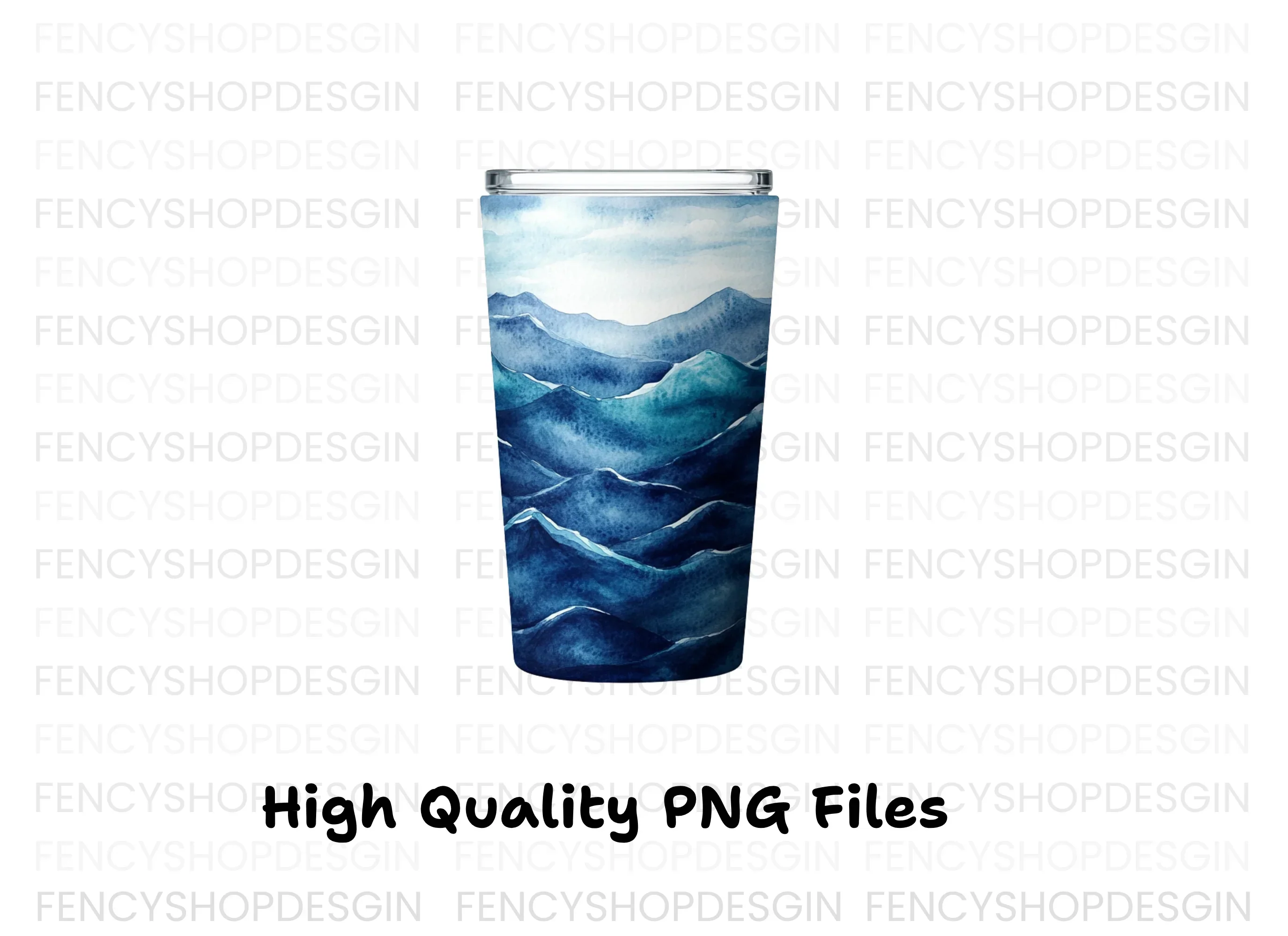Blue Waves Glass Clipart Bundle - Image 5