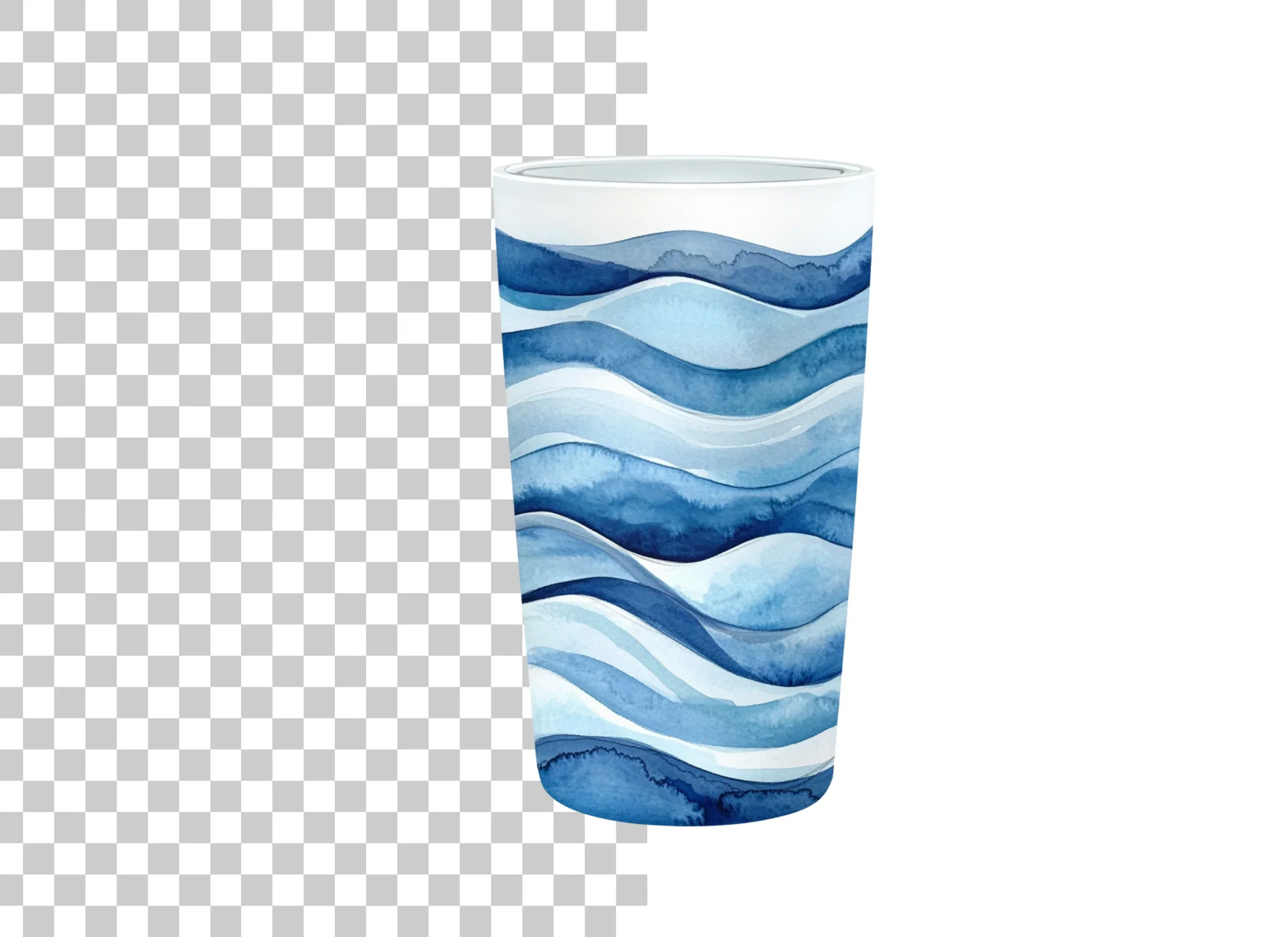 Blue Waves Tumbler Clipart Bundle - Image 2