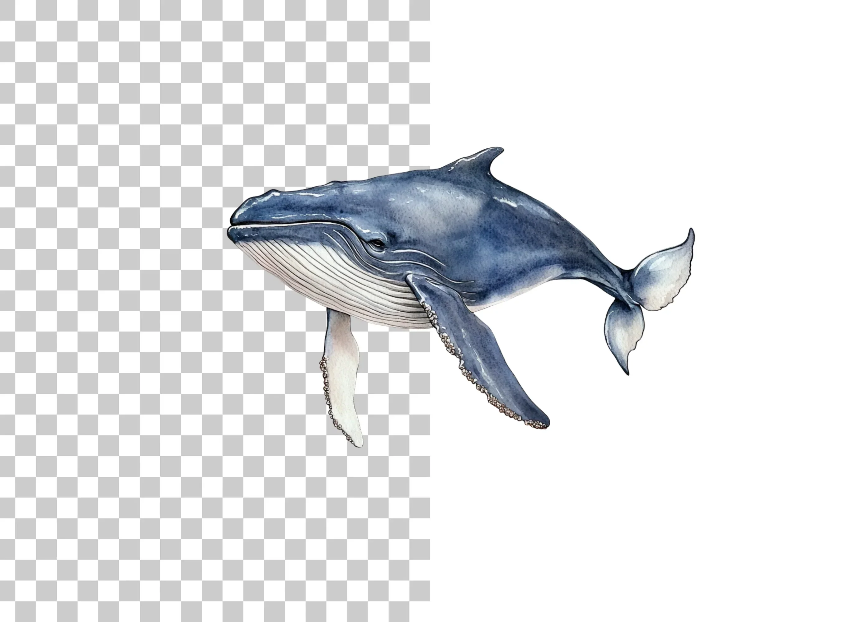 Blue Whale Clipart Bundle - Image 2