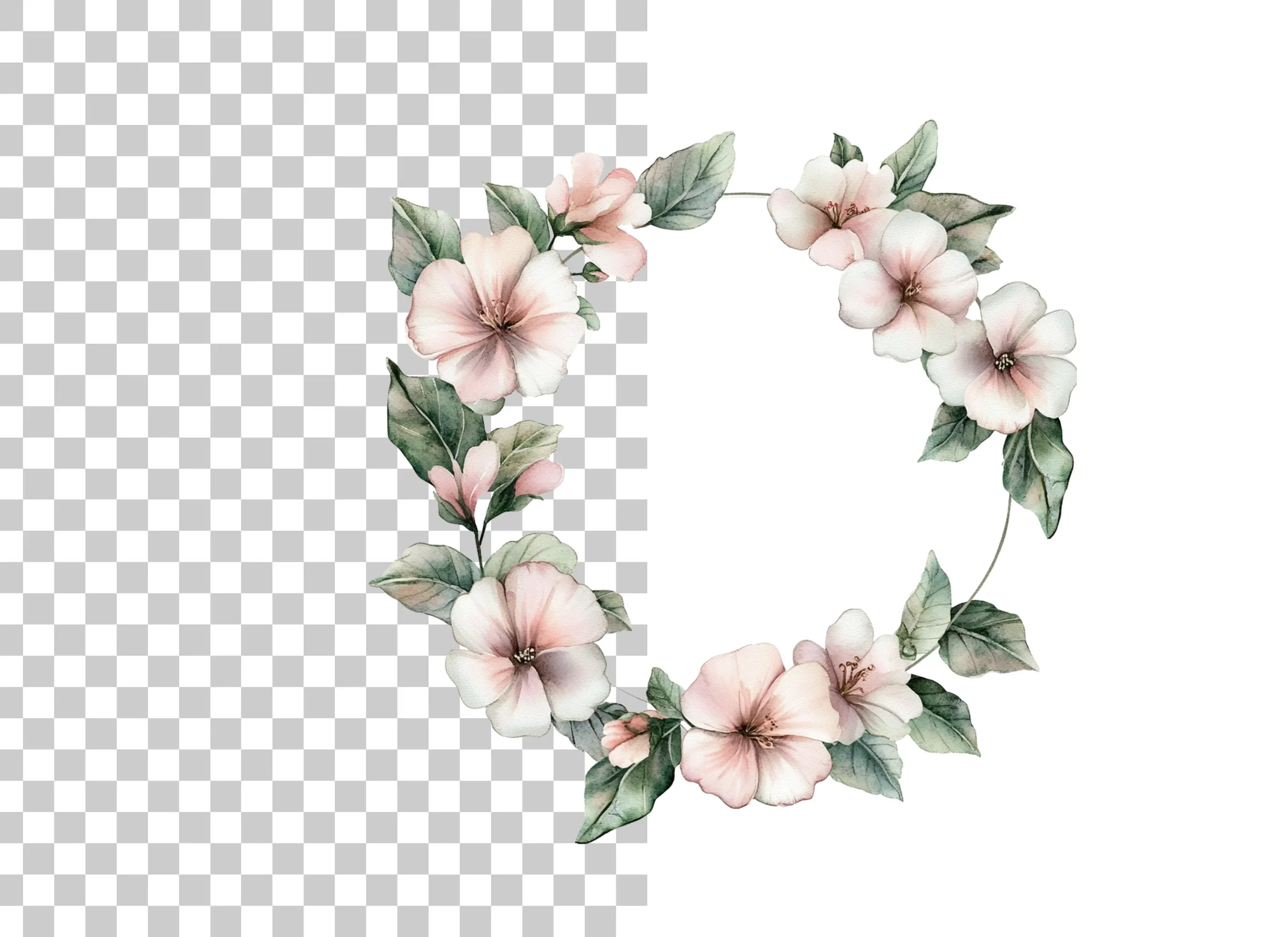 Blush Pink Floral Wreath Clipart Bundle - Image 2