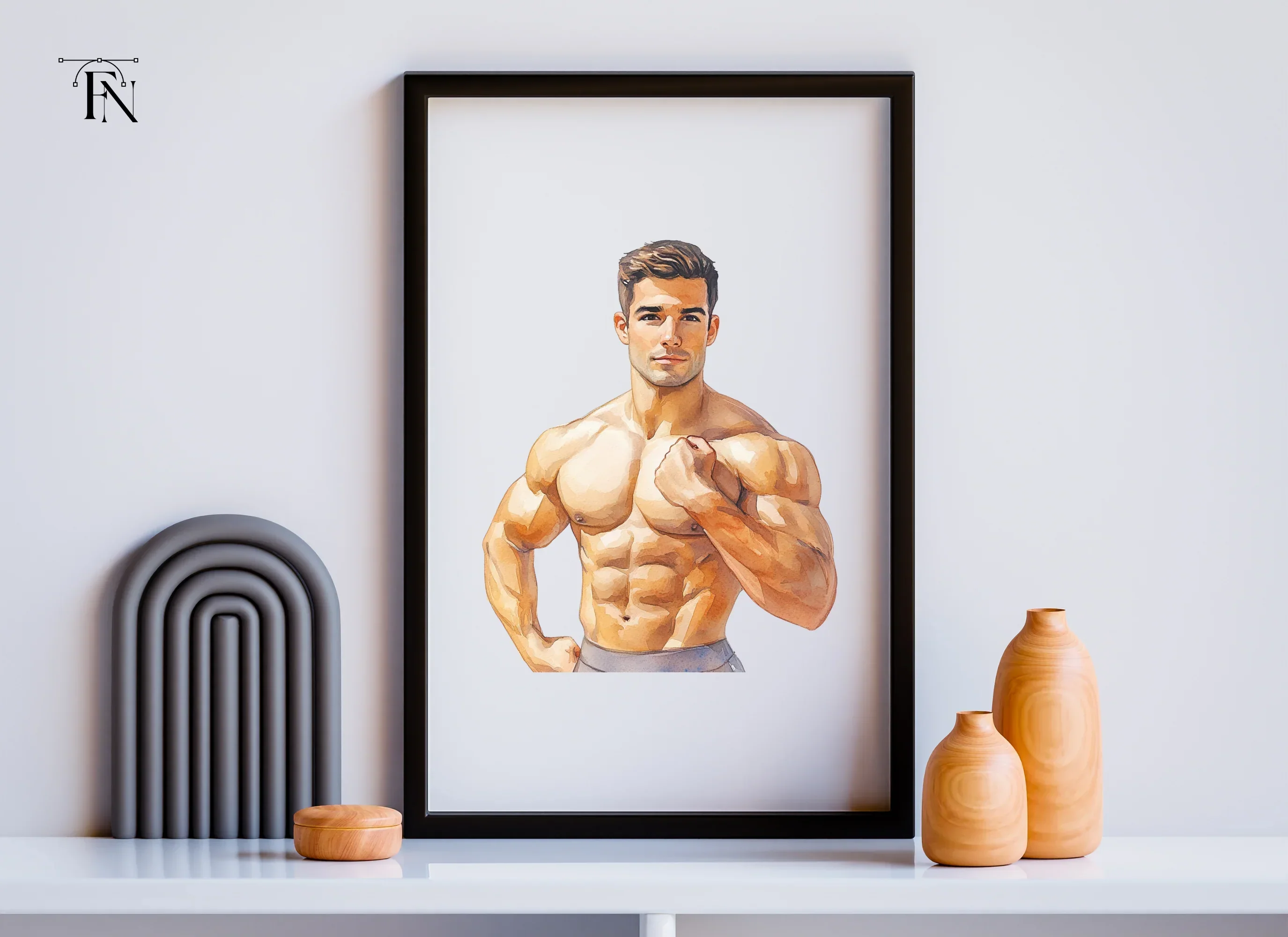 Bodybuilder Flexing Pose Clipart Bundle - Image 6