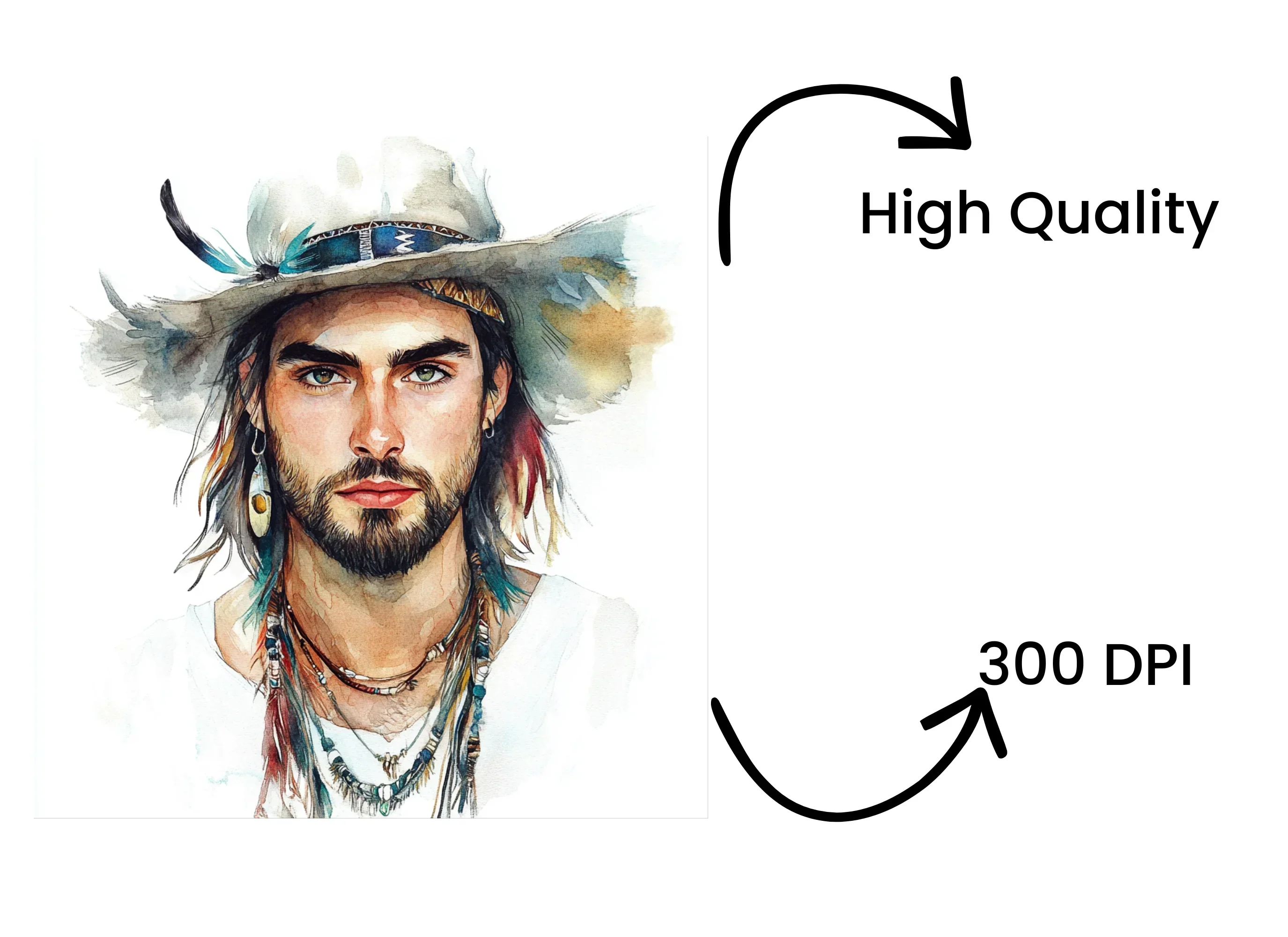 Bohemian Man Clipart Bundle - Image 4