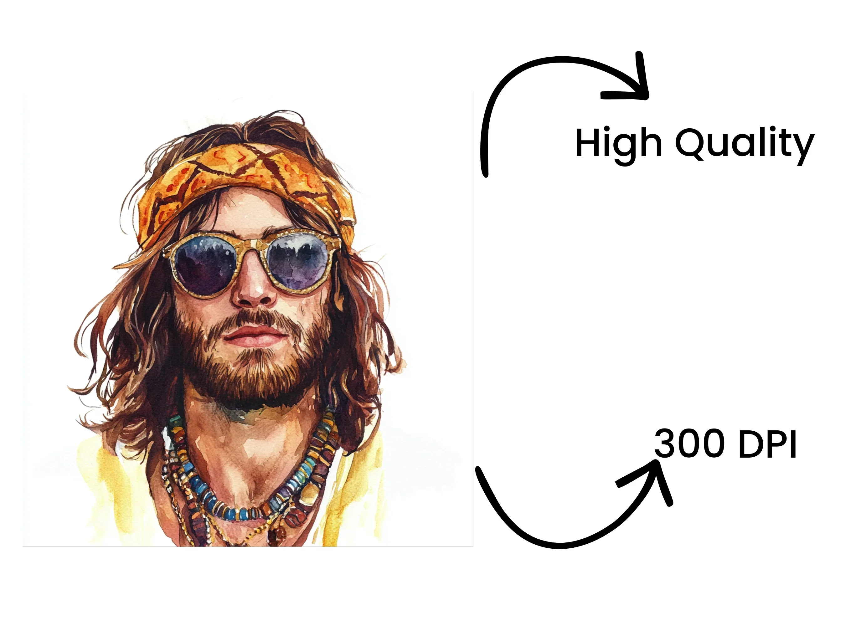 Bohemian Men Clipart Bundle - Image 4