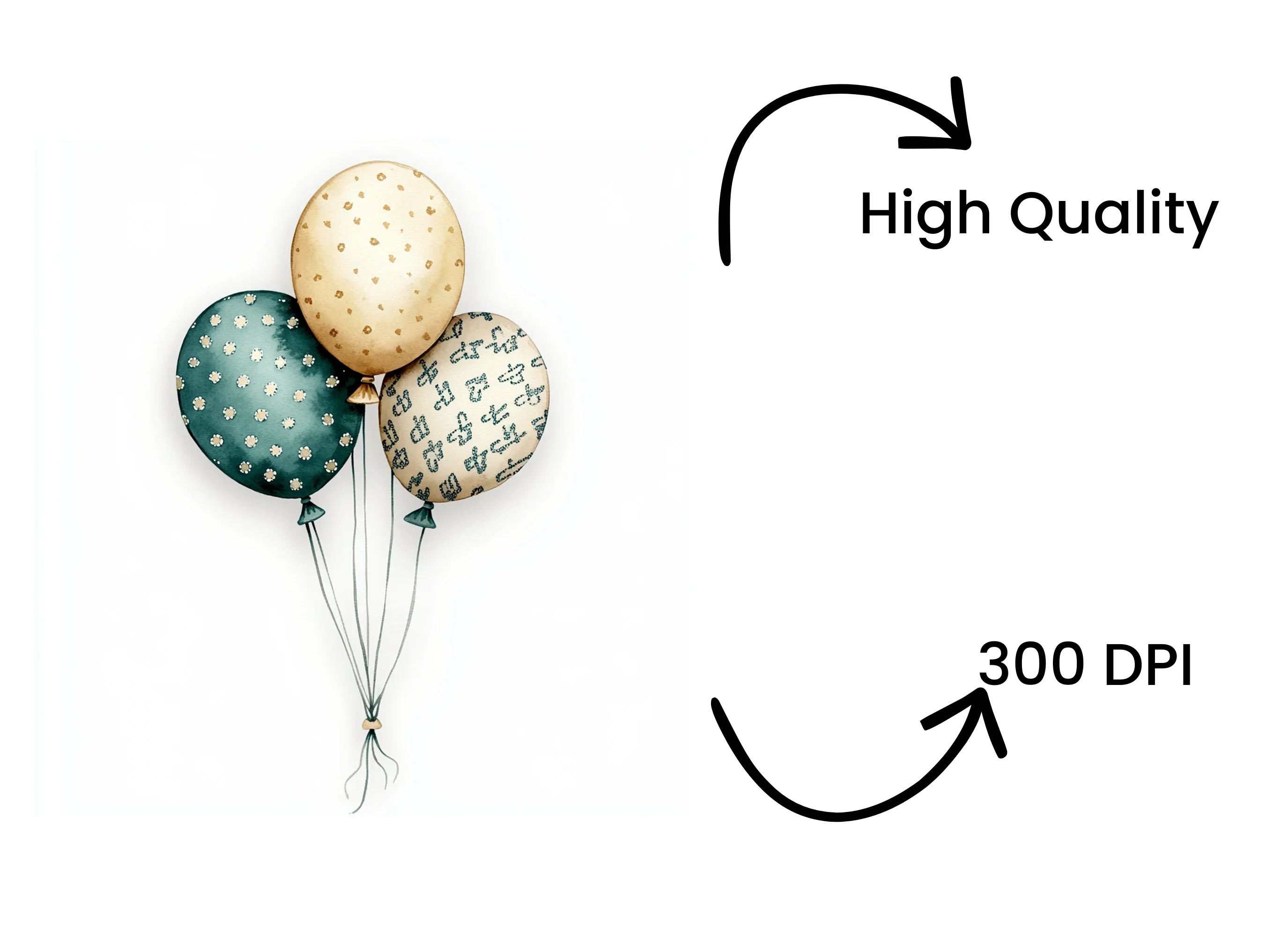 Boho Balloon Clipart Bundle - Image 4