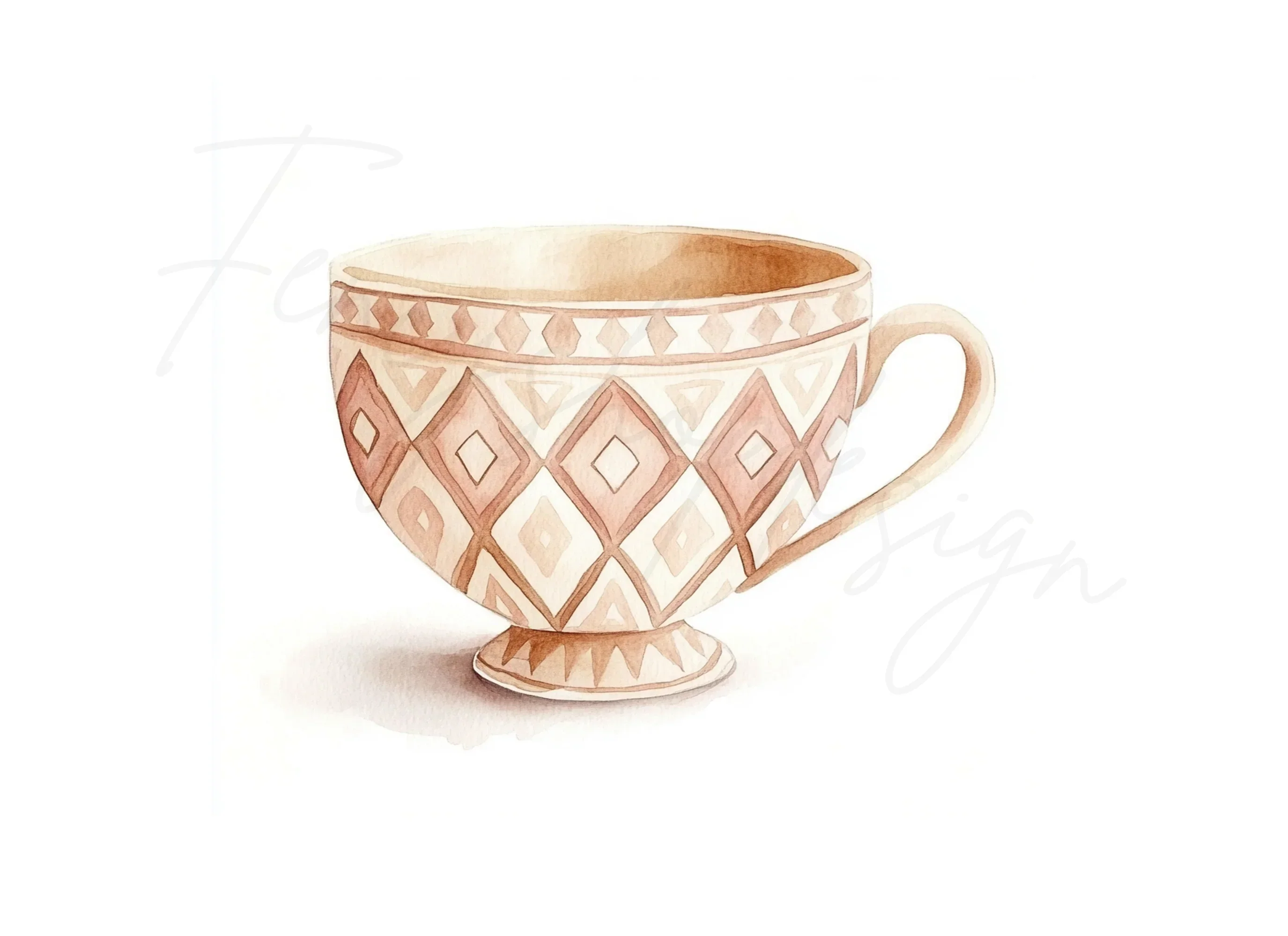 Boho Chic Teacups Clipart Bundle - Image 3