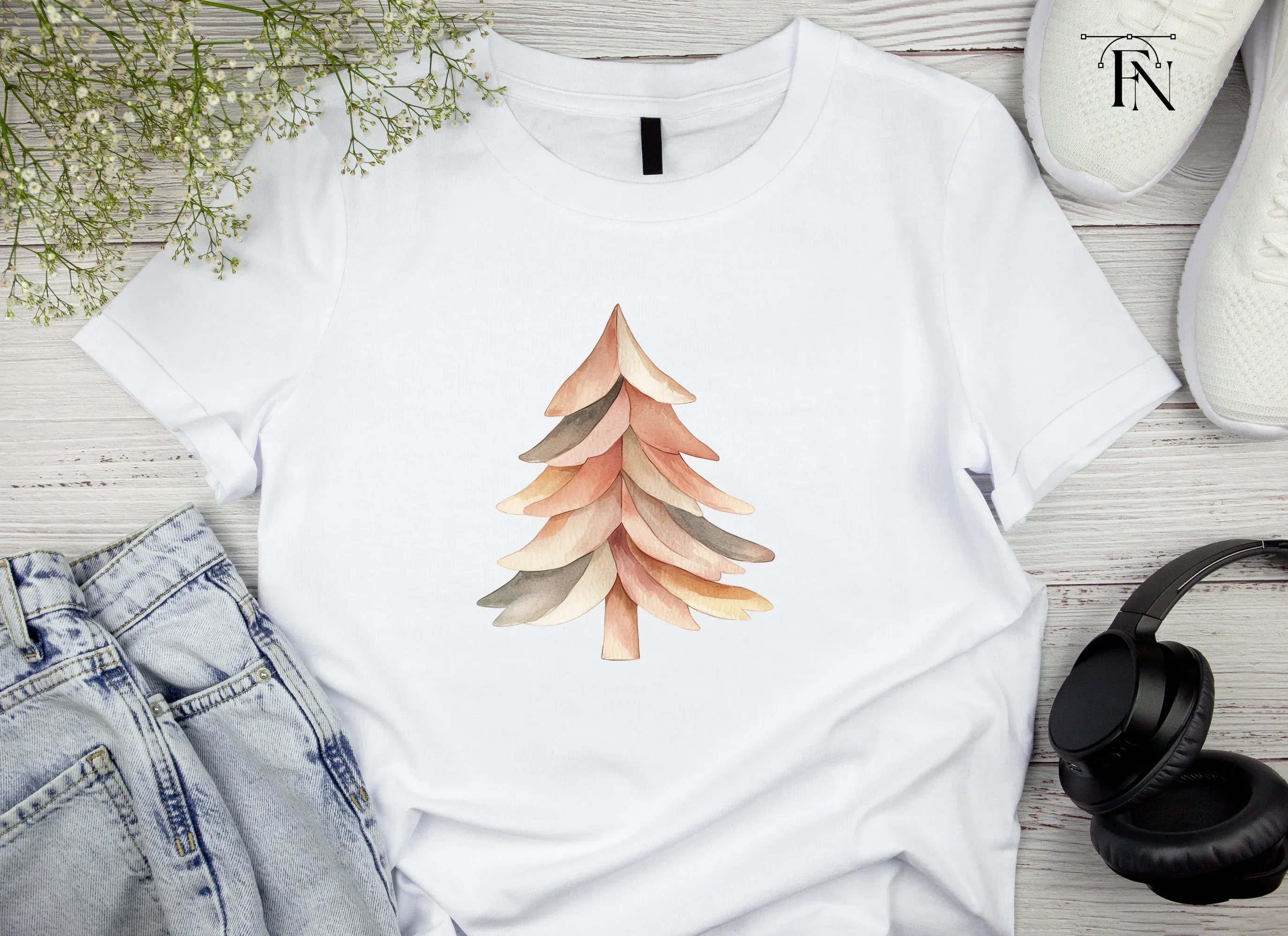 Boho Christmas Tree Clipart Bundle - Image 4