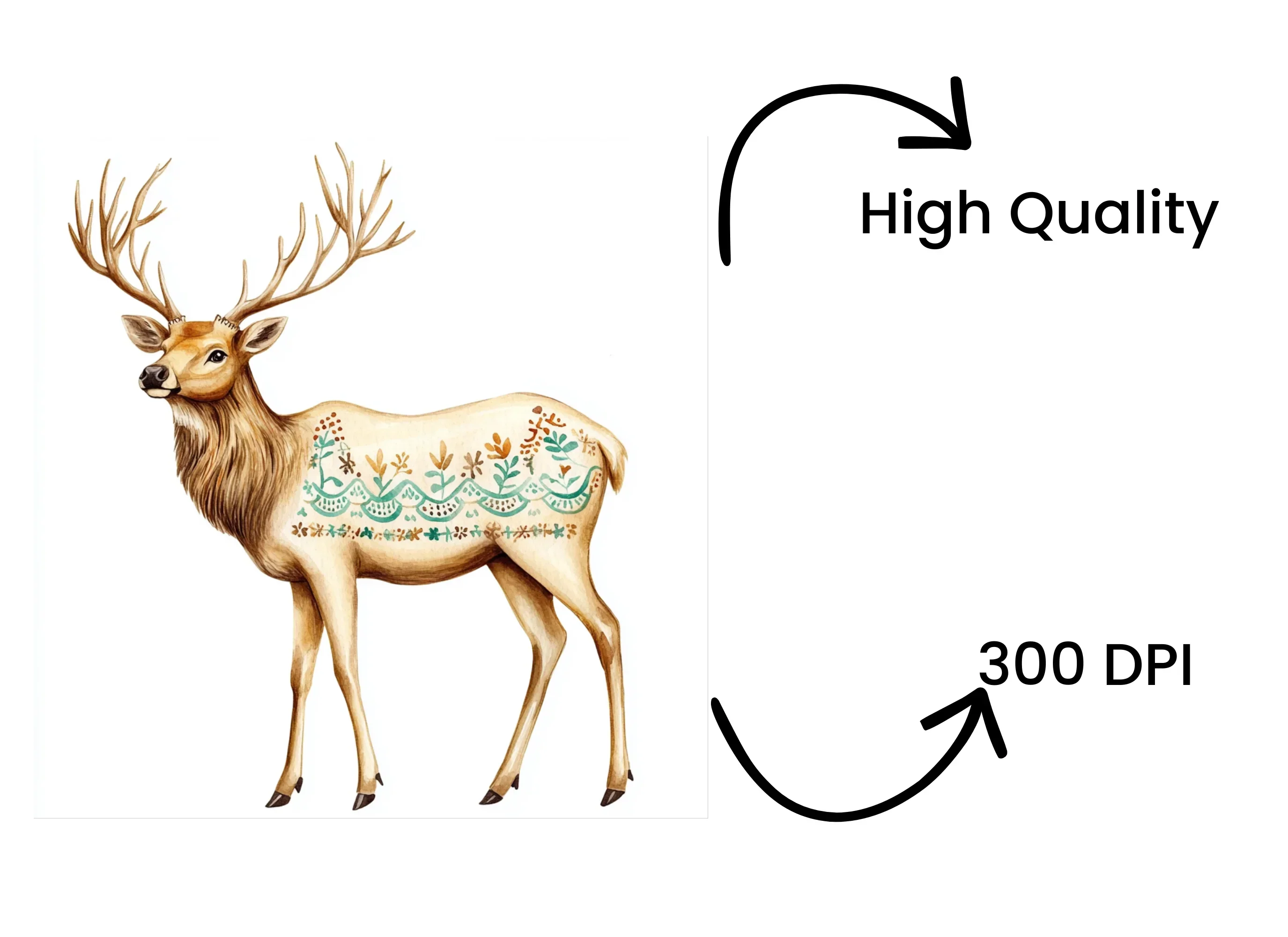 Boho Deer Clipart Bundle - Image 4
